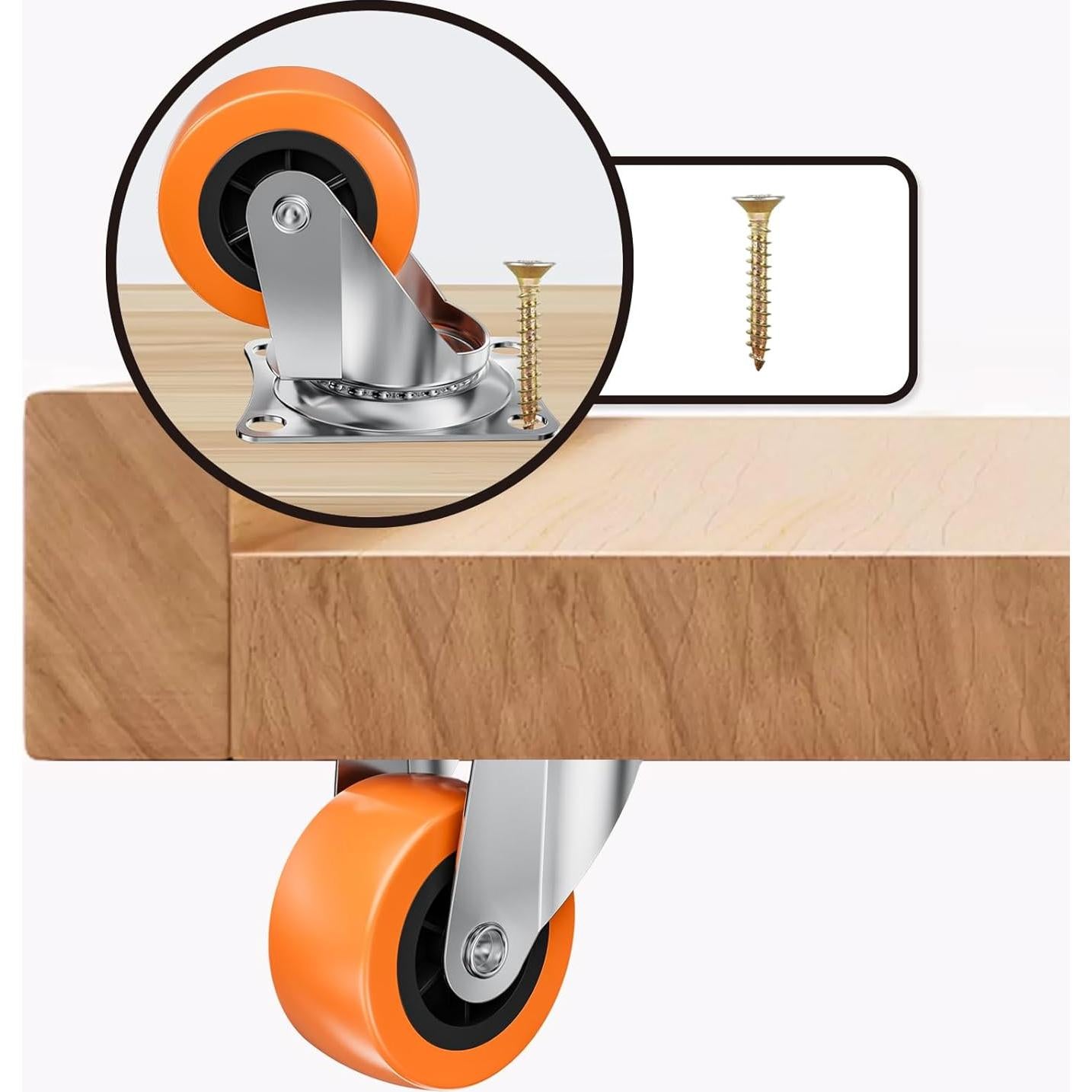 Juego de 8 Ruedas ASHGOOB 4.5cm Giratorias para Muebles