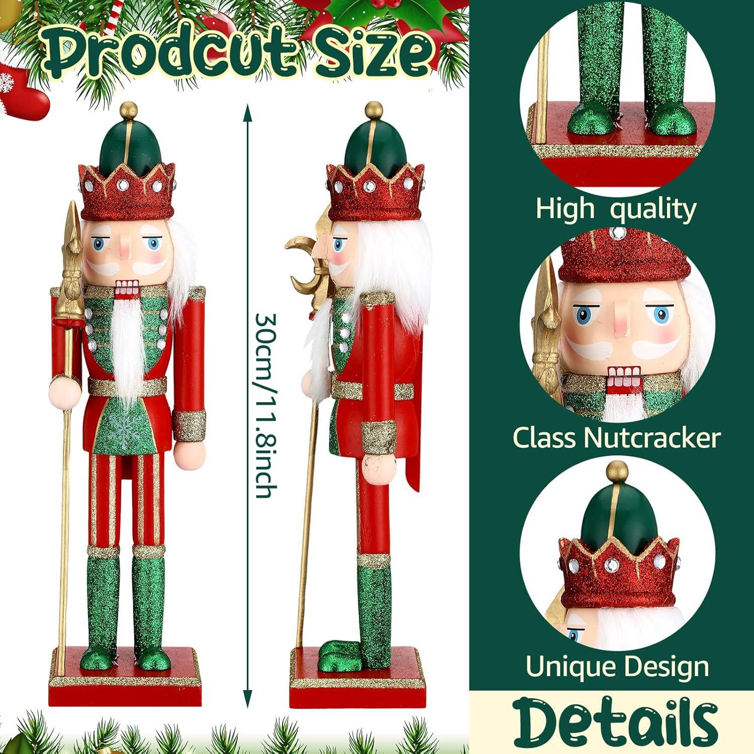 Figuras de Nutcracker de Madera 30.5 cm Gejoy - Decoración Navidad