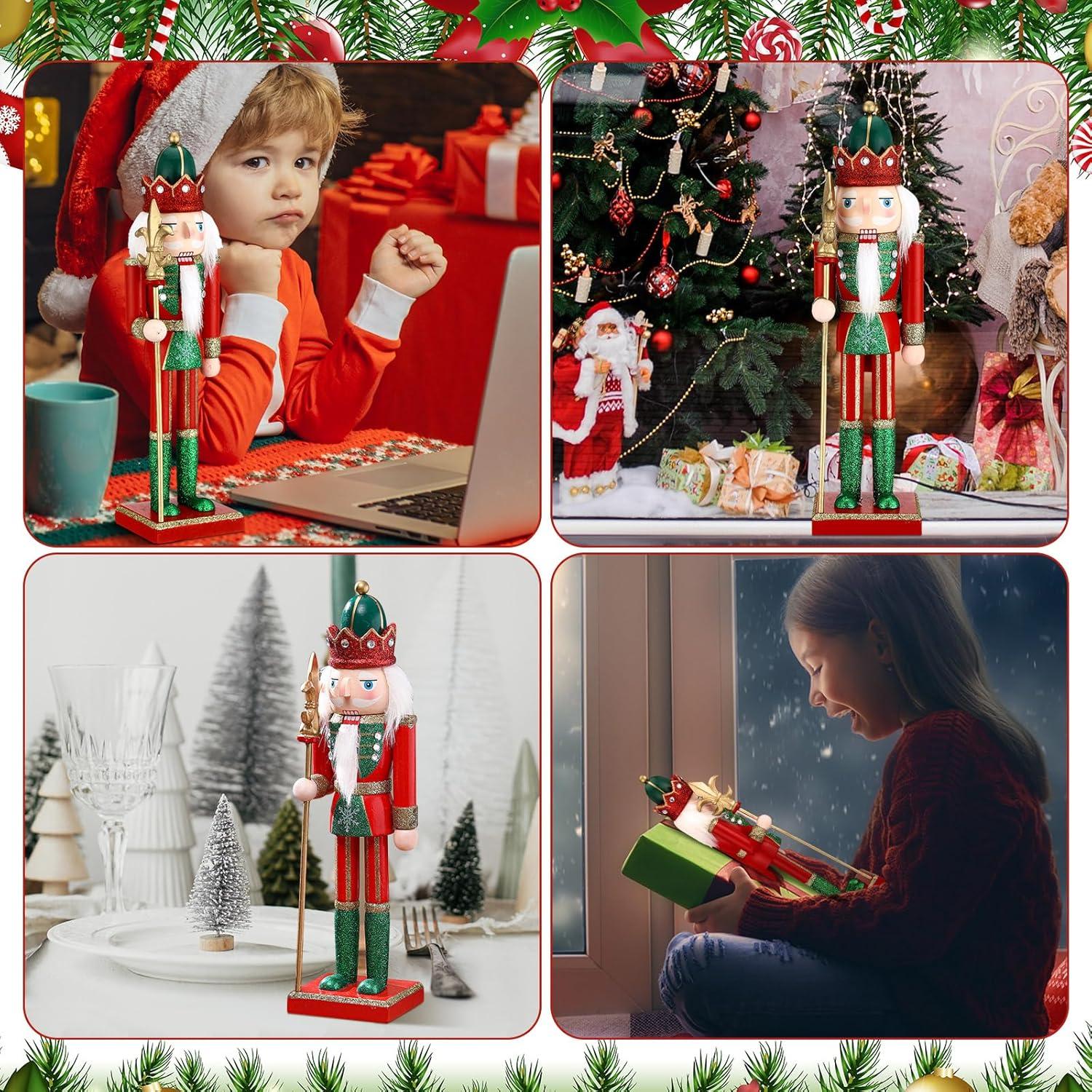 Figuras de Nutcracker de Madera 30.5 cm Gejoy - Decoración Navidad
