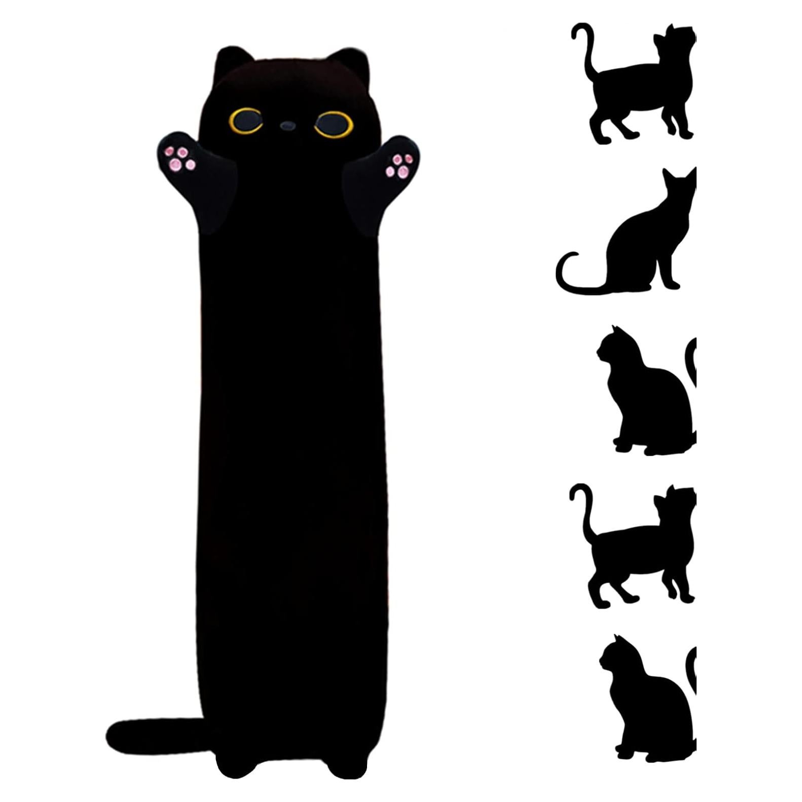 Almohada de Cuerpo Gato Negro Rexinc 50cm Suave Peluche