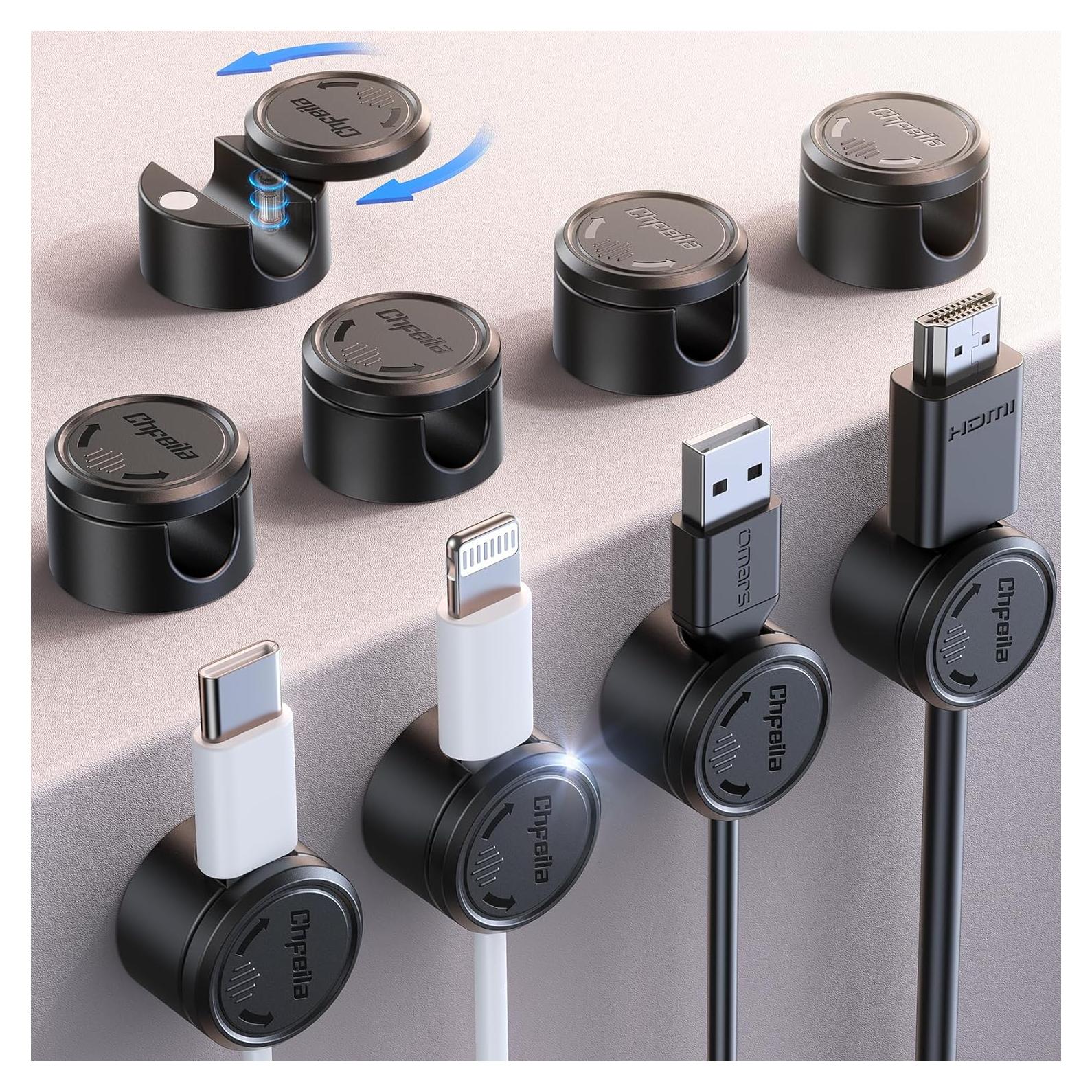 Organizador de Cables 9 Paquetes Chfeila Negro 360° Rotación