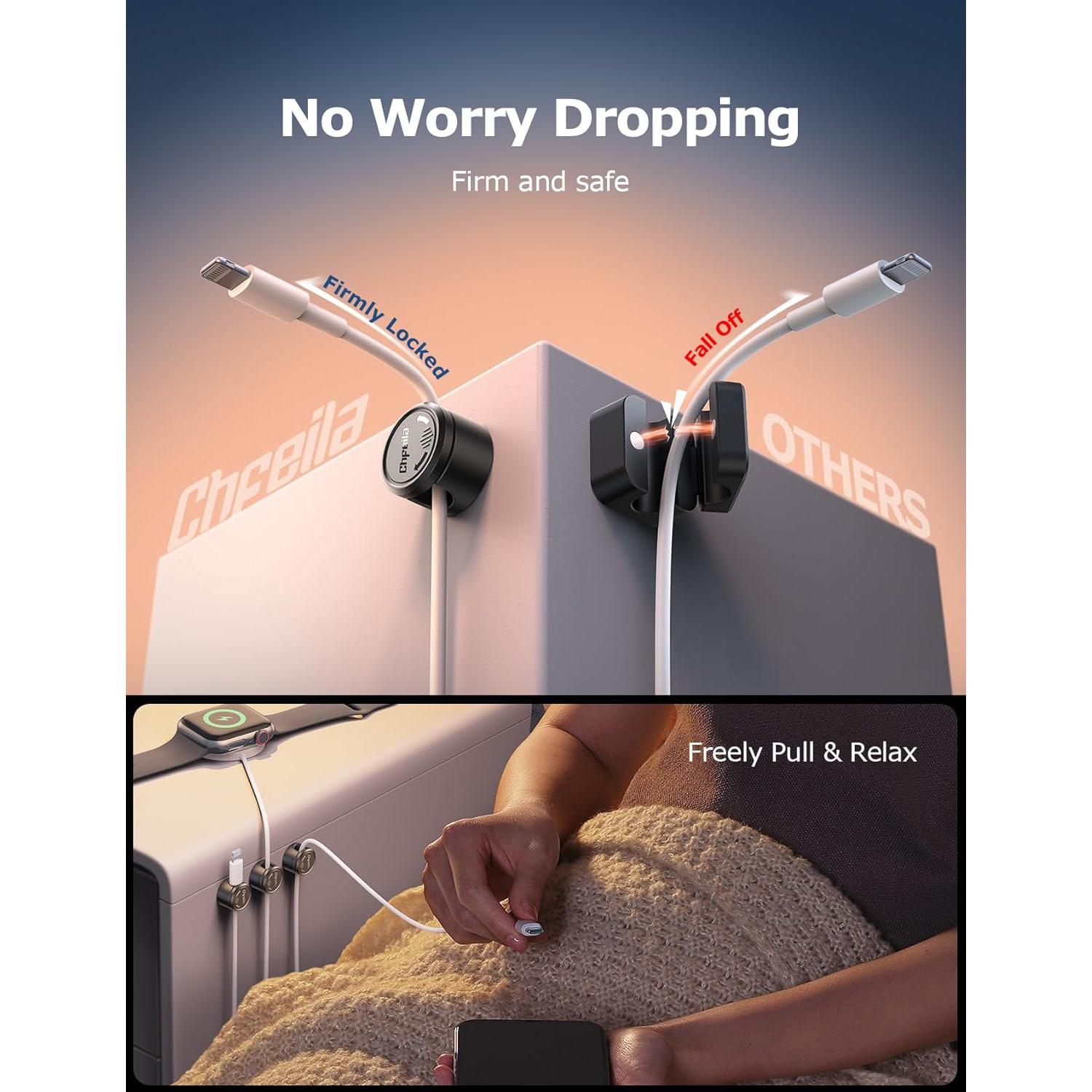 Organizador de Cables 9 Paquetes Chfeila Negro 360° Rotación