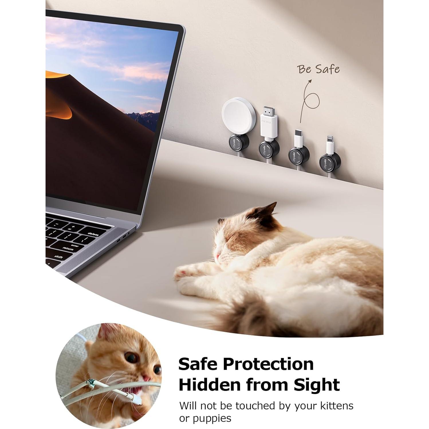 Organizador de Cables 9 Paquetes Chfeila Negro 360° Rotación