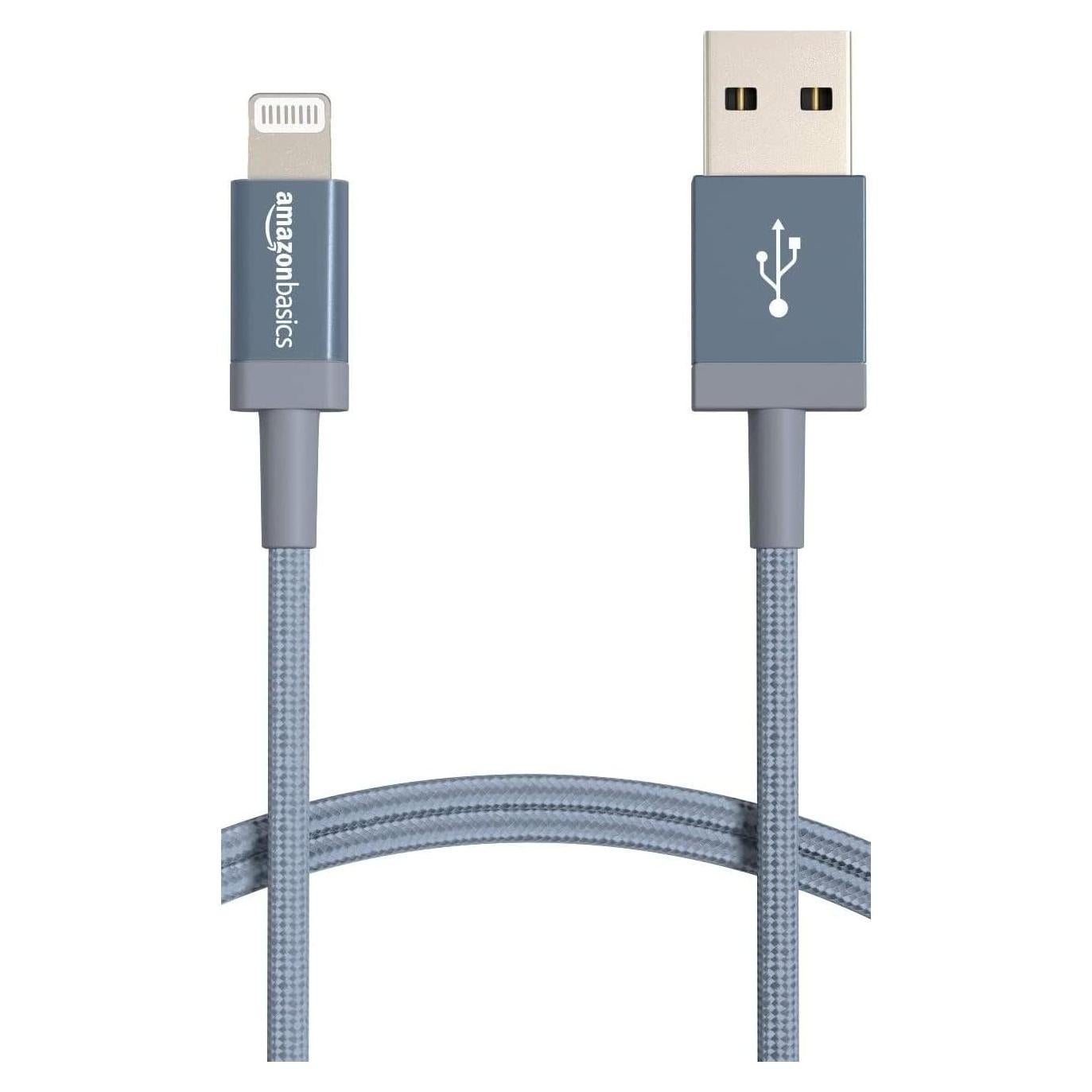 Cable de Carga Rápida USB-A a Lightning Amazon Basics 0.91m