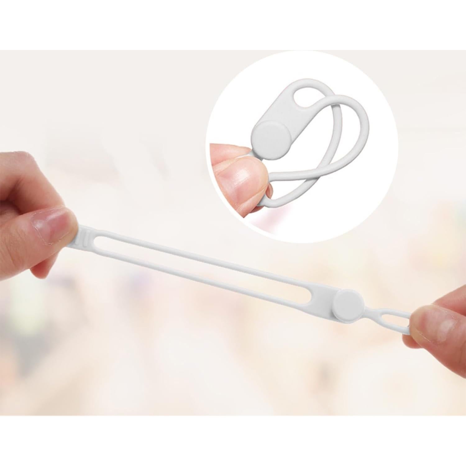 Bridas de Silicona TENOC 5 Pcs Blancas Organizador de Cables