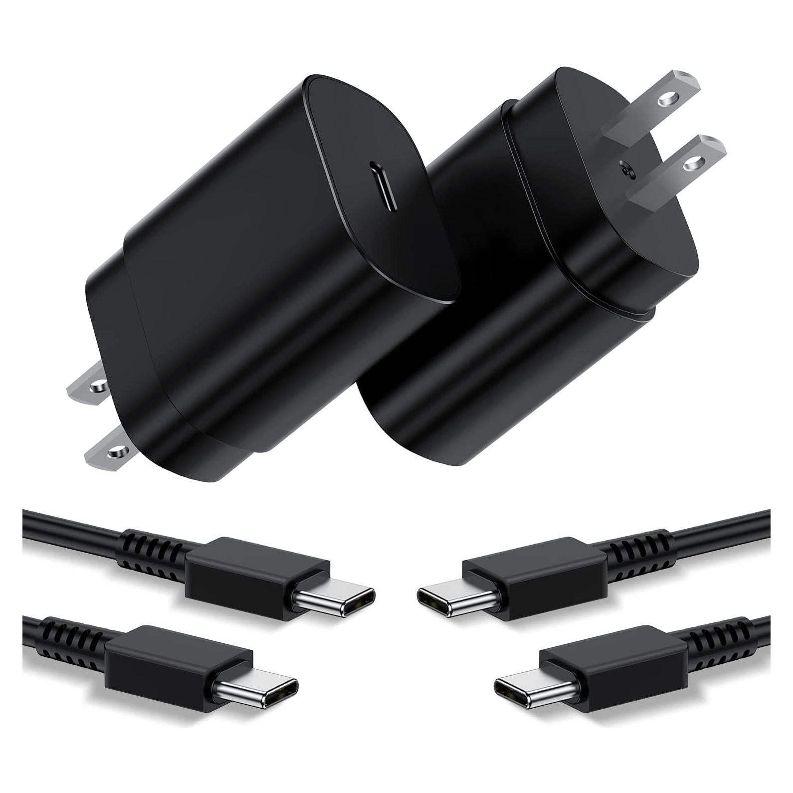 Cargador Rápido USB C 25W PD 2 Piezas para Samsung Galaxy