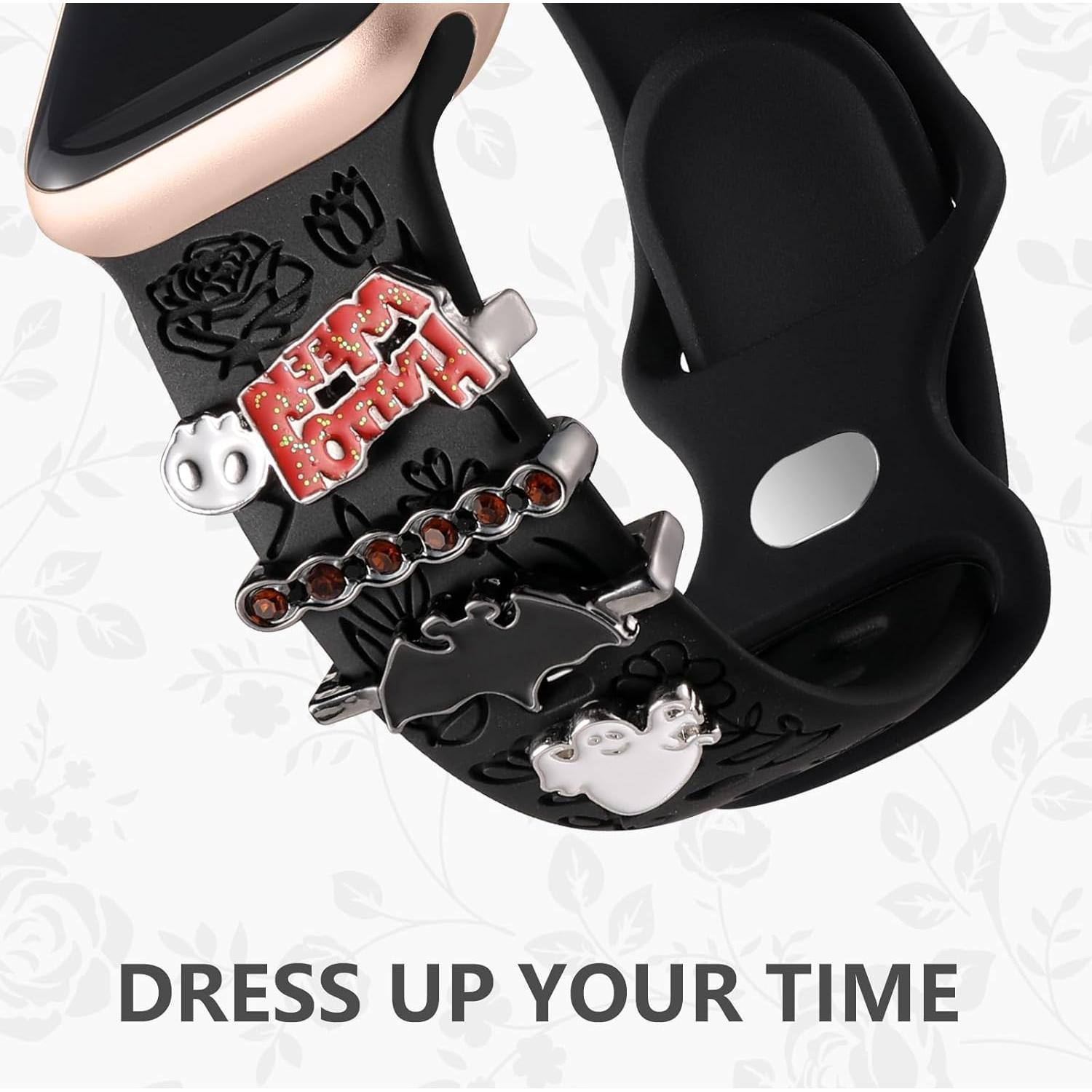 Banda de Silicona DaQin para Apple Watch 38-45mm con Charms