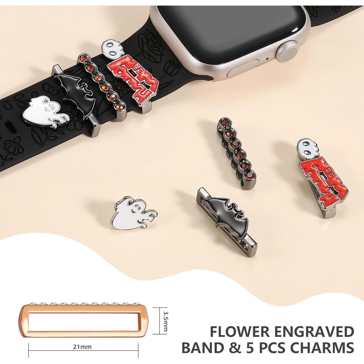 Banda de Silicona DaQin para Apple Watch 38-45mm con Charms