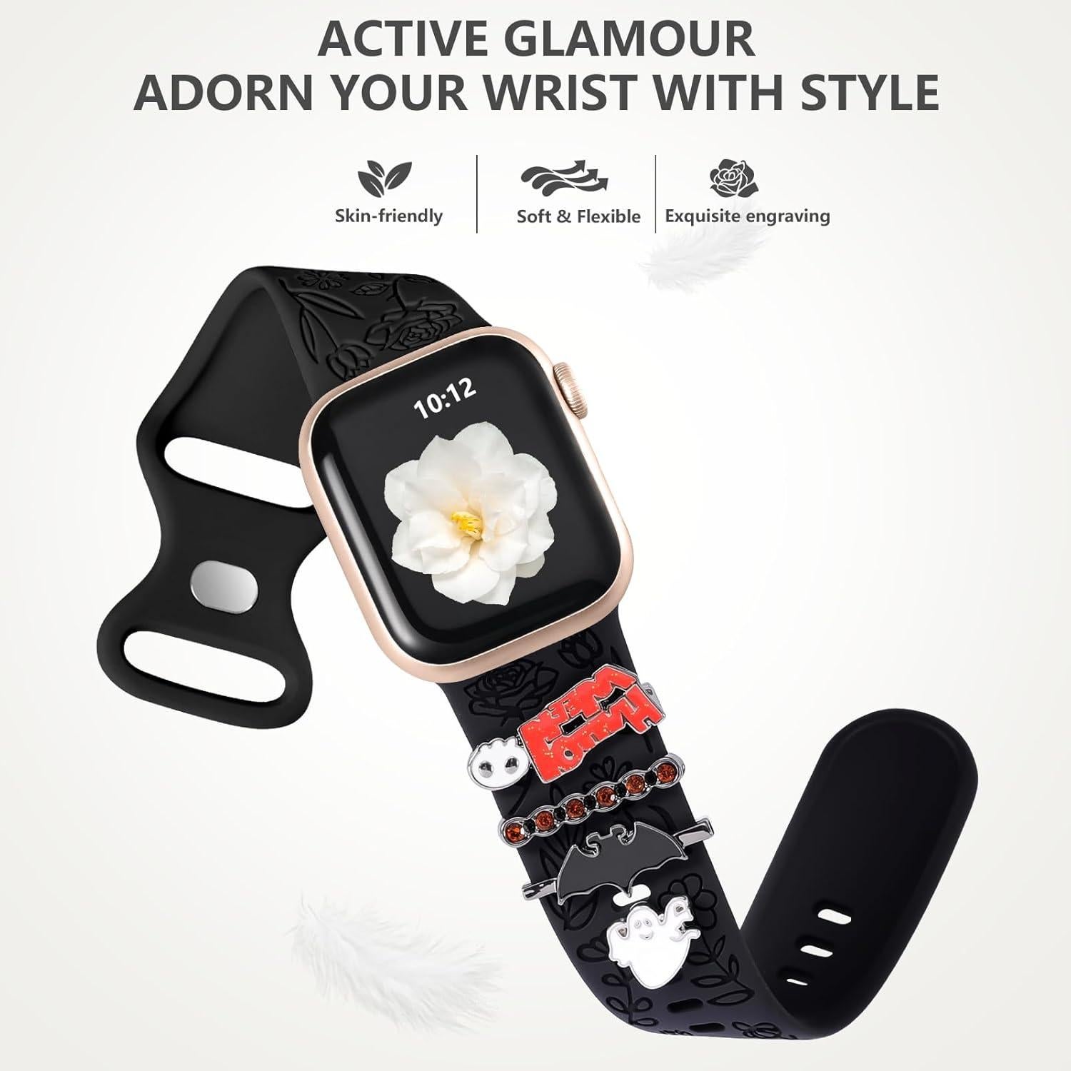 Banda de Silicona DaQin para Apple Watch 38-45mm con Charms