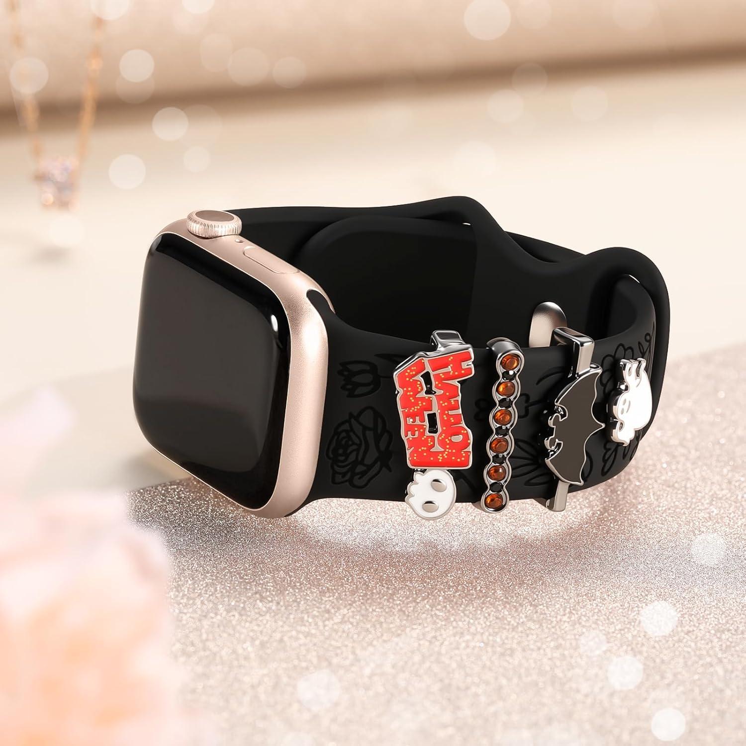 Banda de Silicona DaQin para Apple Watch 38-45mm con Charms