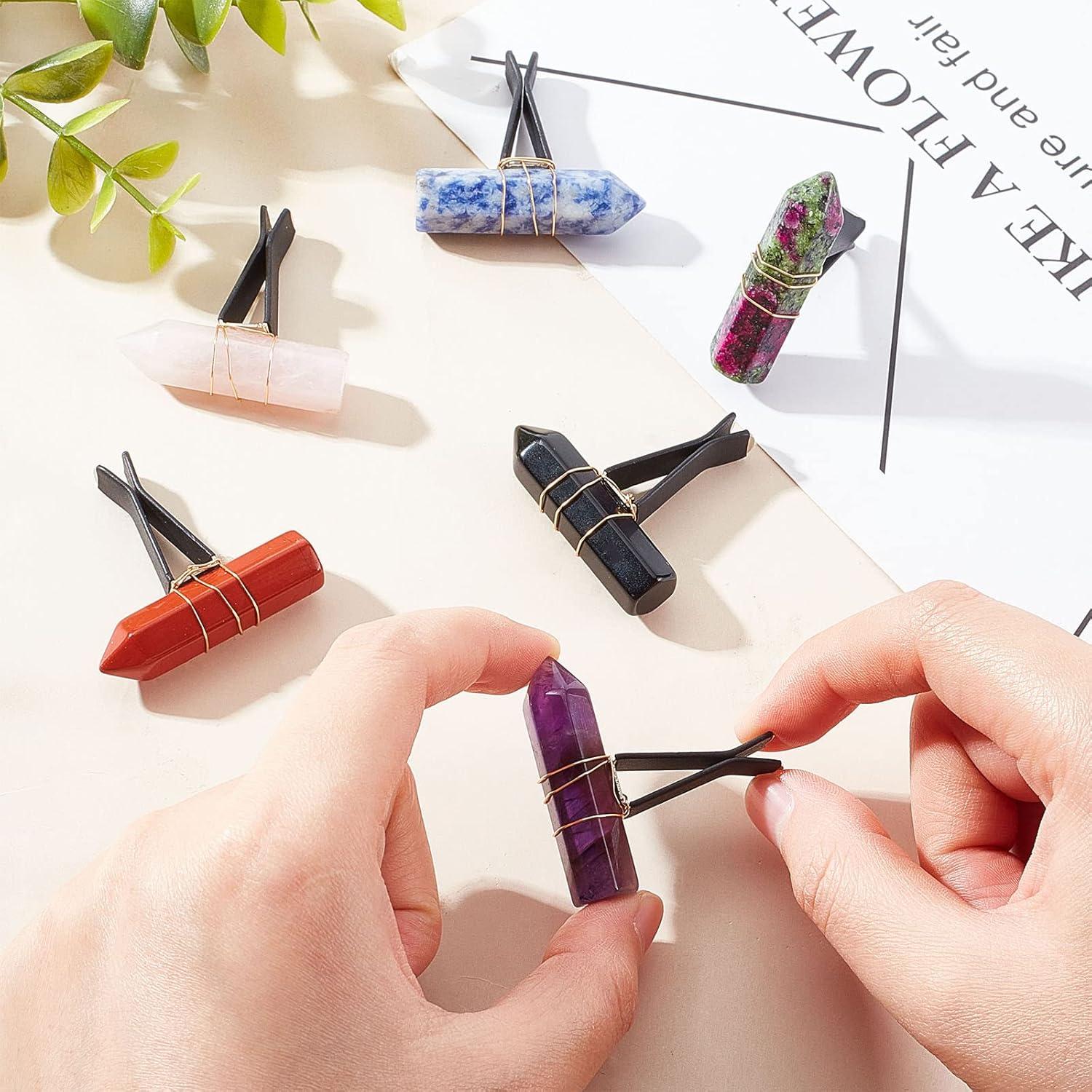 Clips de Ventilación de Coche OLYCRAFT 6pcs Gemas Naturales