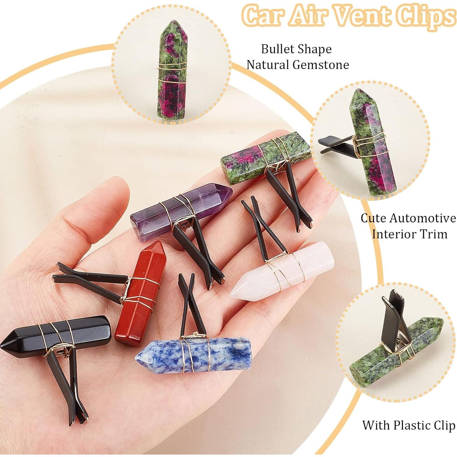 Clips de Ventilación de Coche OLYCRAFT 6pcs Gemas Naturales
