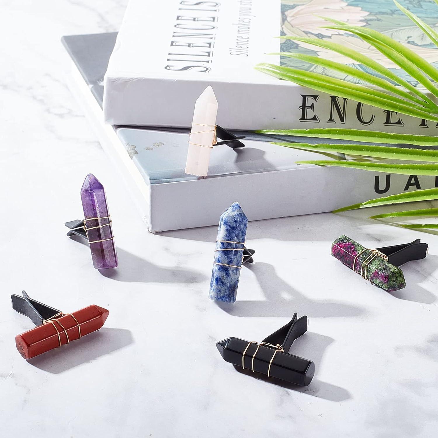 Clips de Ventilación de Coche OLYCRAFT 6pcs Gemas Naturales