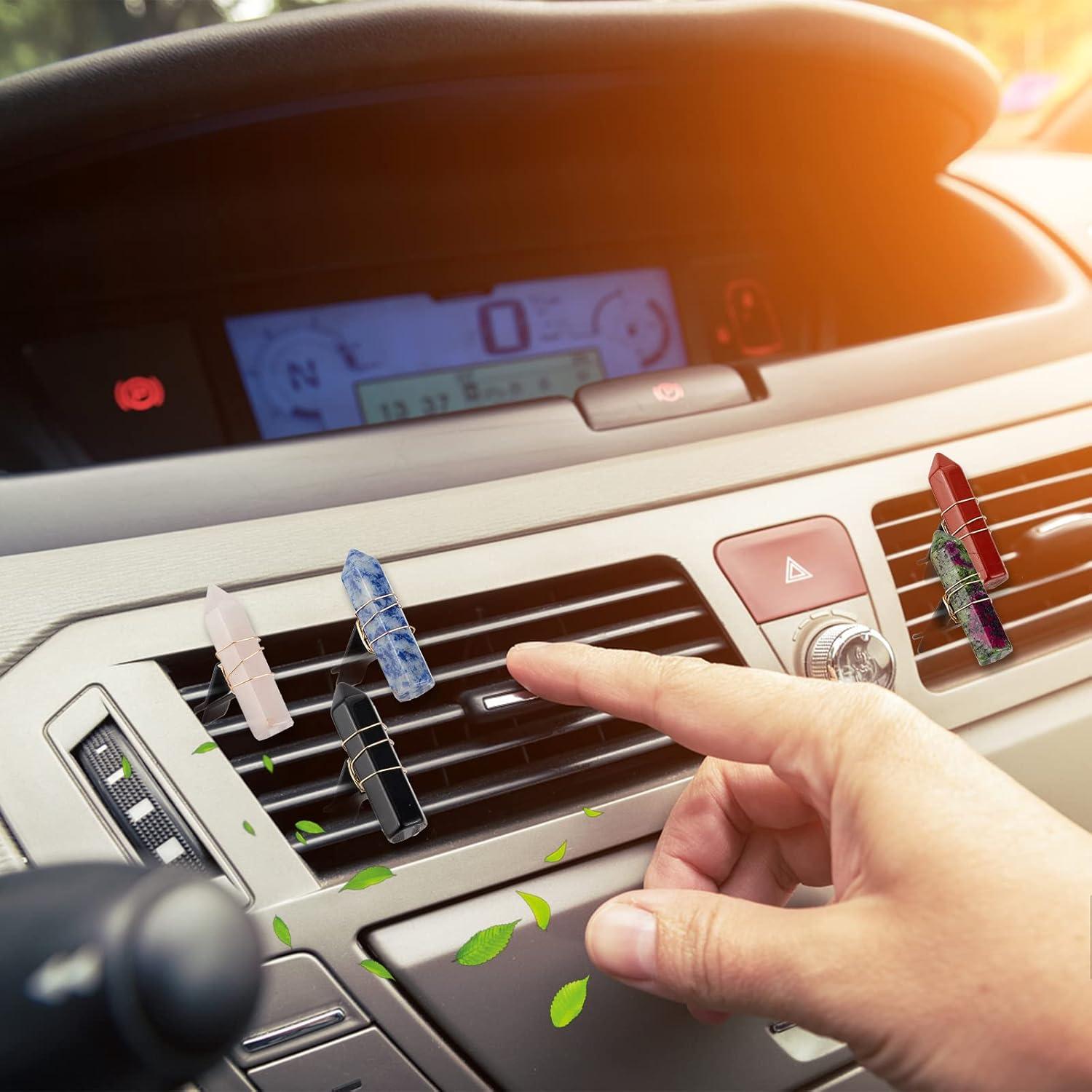 Clips de Ventilación de Coche OLYCRAFT 6pcs Gemas Naturales