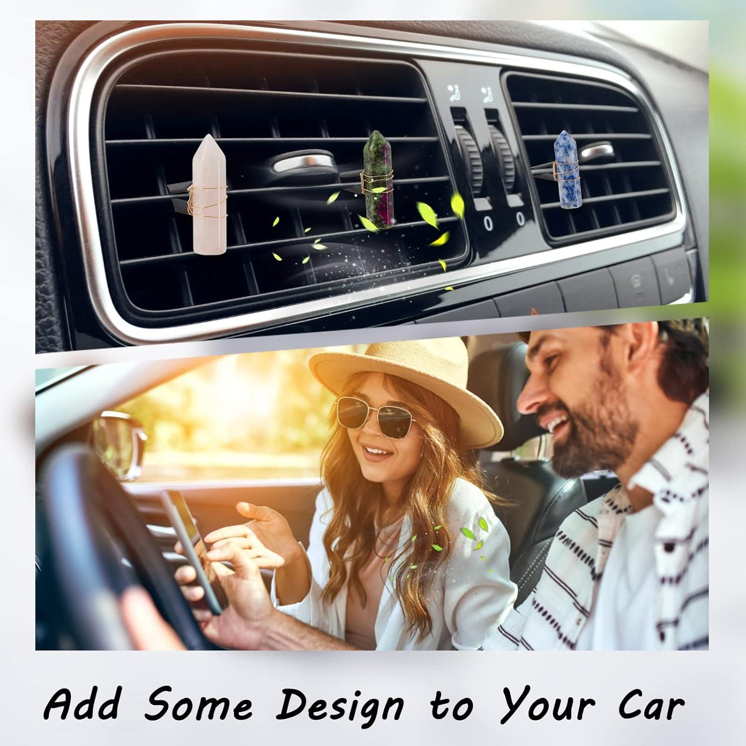 Clips de Ventilación de Coche OLYCRAFT 6pcs Gemas Naturales