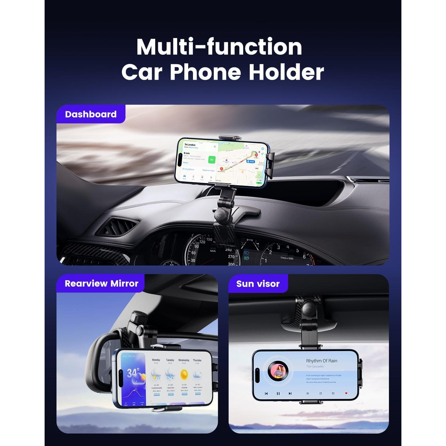 Soporte para Teléfono en el Coche Vpryhuan Ajustable 4-7"