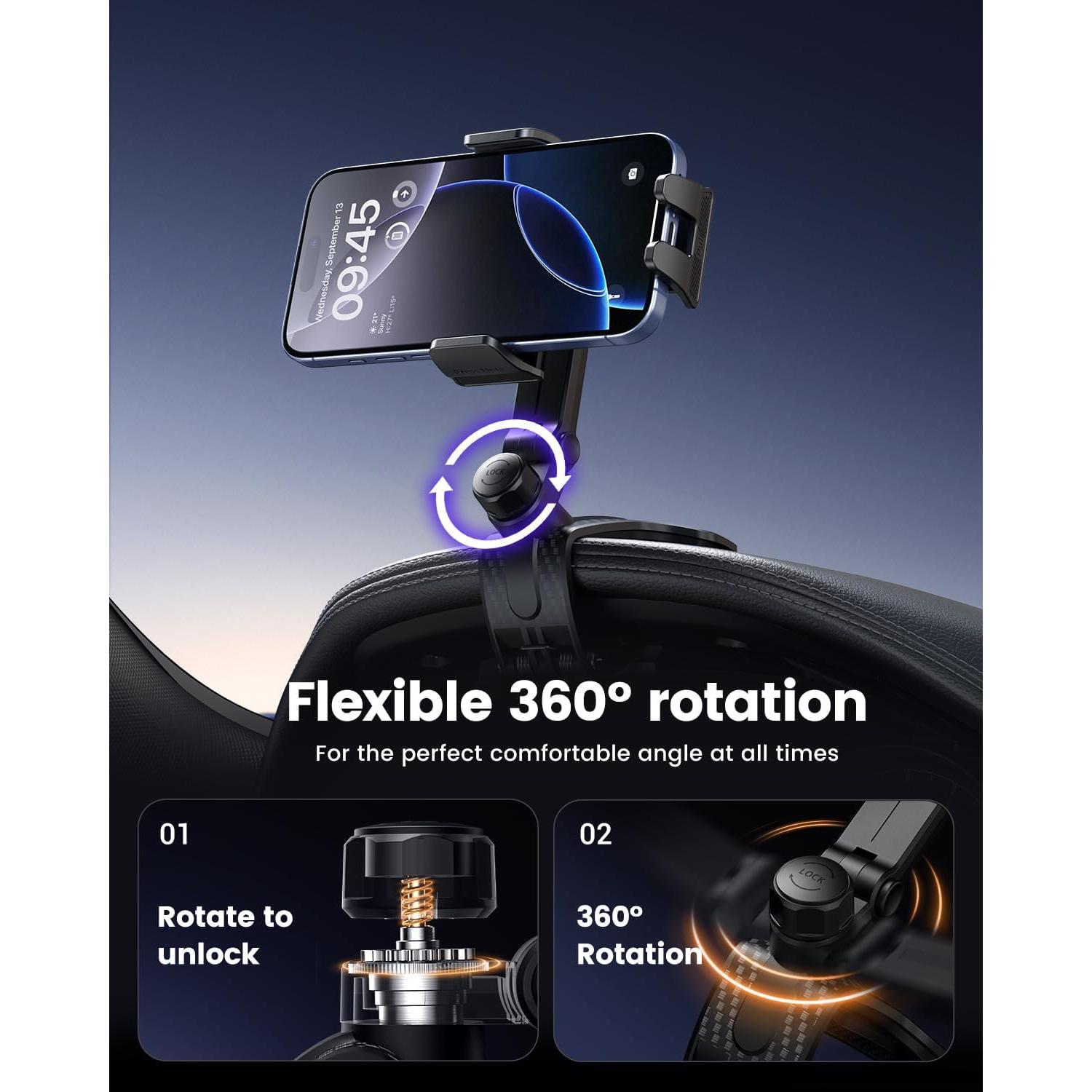 Soporte para Teléfono en el Coche Vpryhuan Ajustable 4-7"