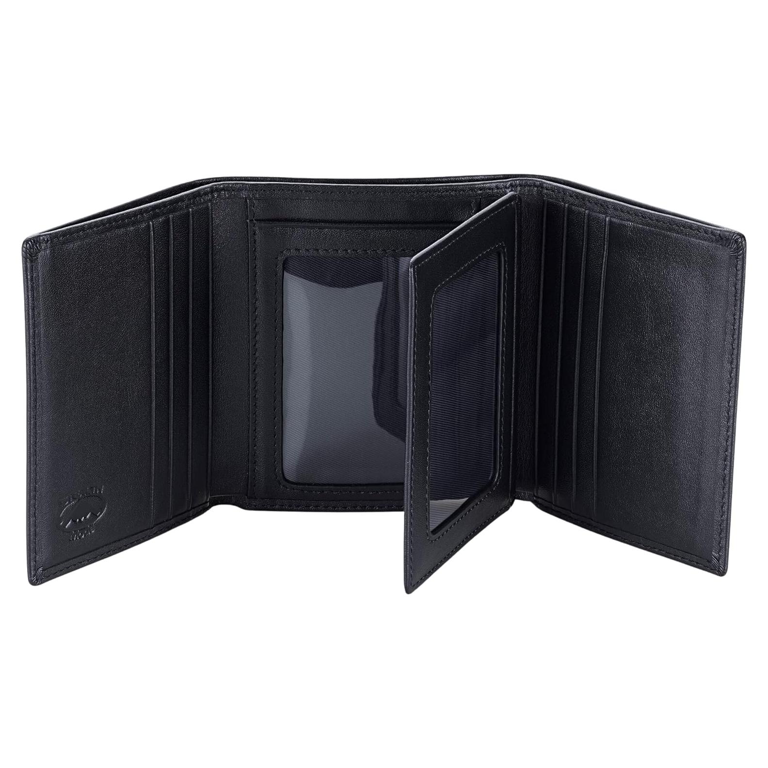 Billetera trifold de cuero Stealth Mode con bloqueo RFID