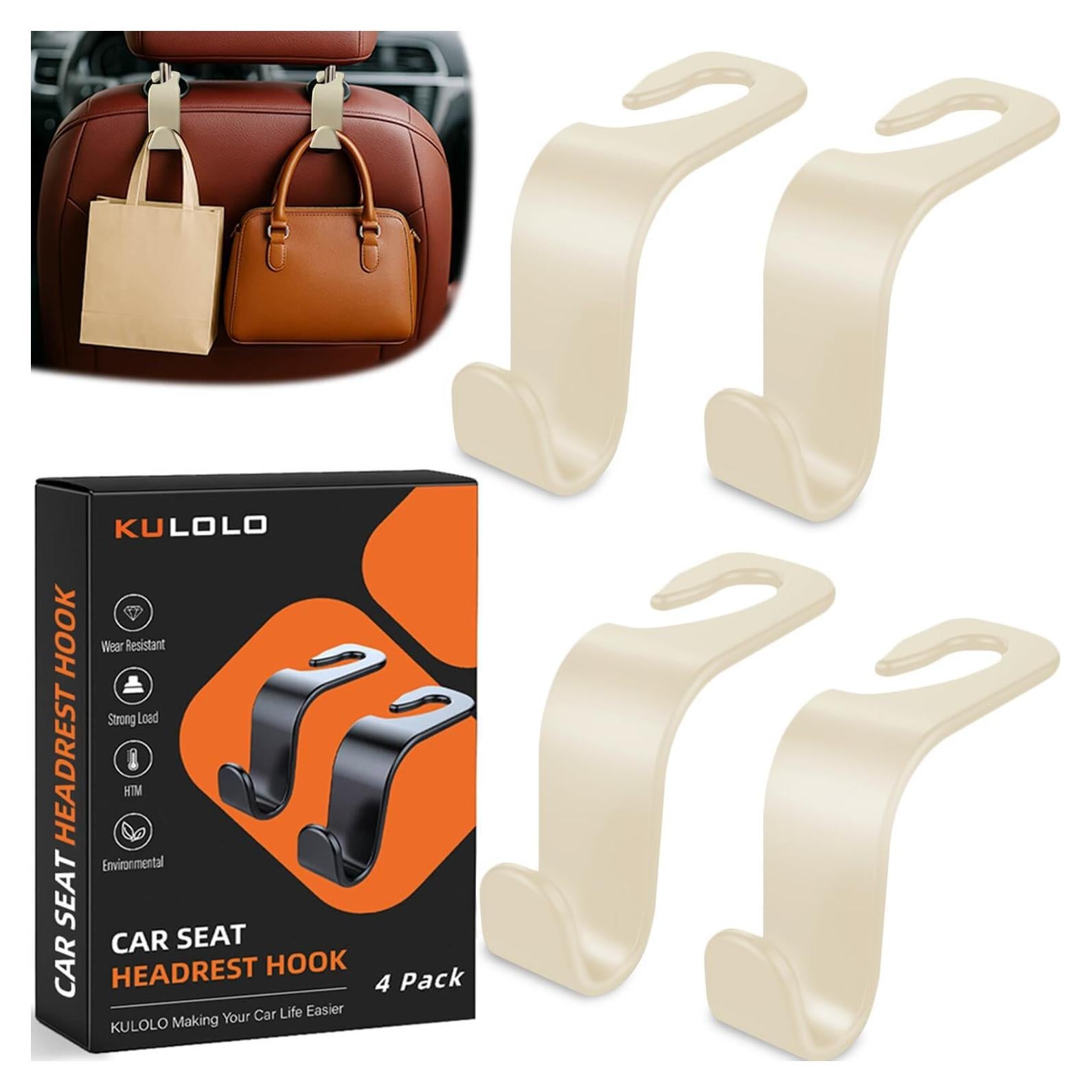 Ganchos para Reposacabezas KULOLO - Paquete de 4 Beige, 24.95 kg