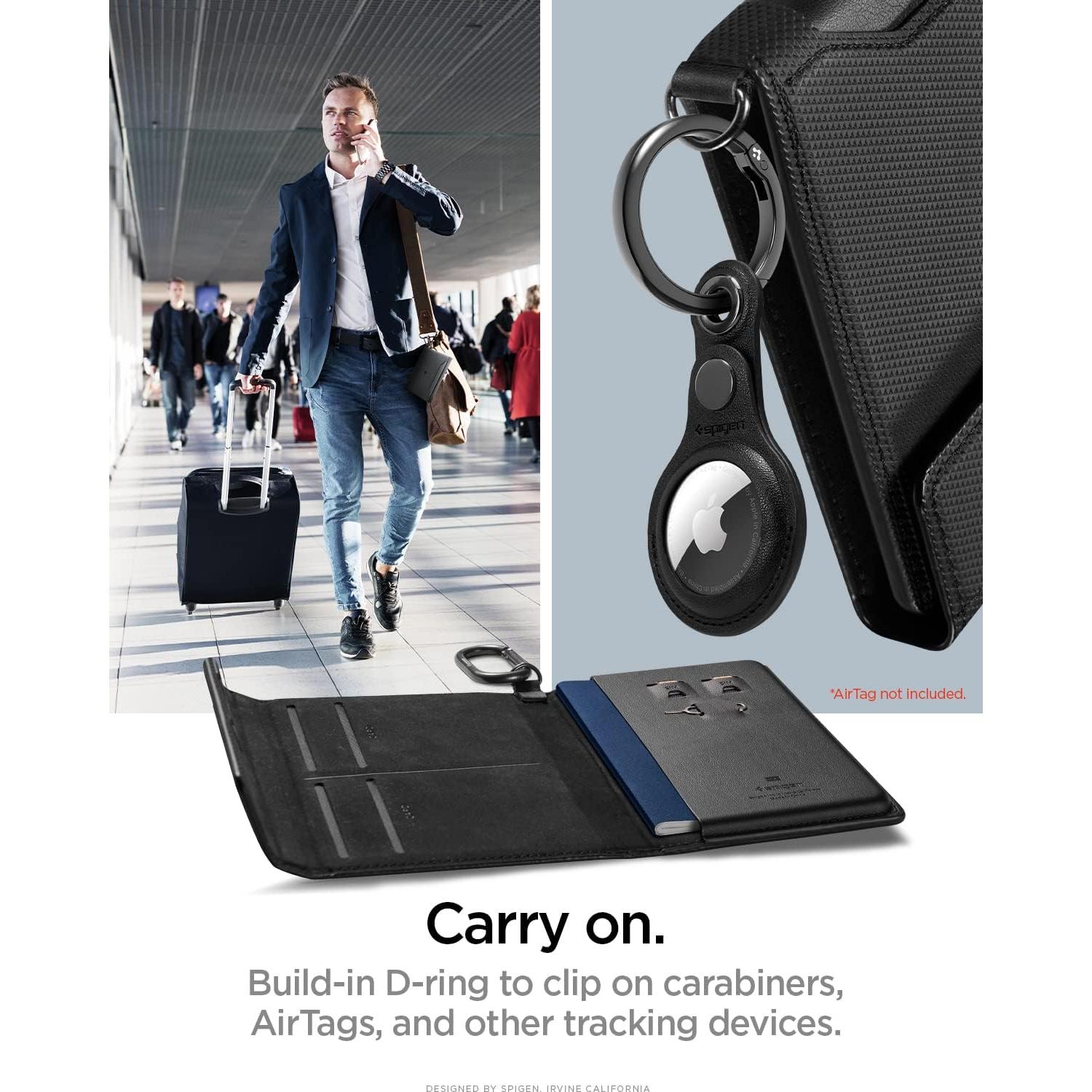 Cubierta de Pasaporte Spigen Life Holder Negro con Bloqueo RFID
