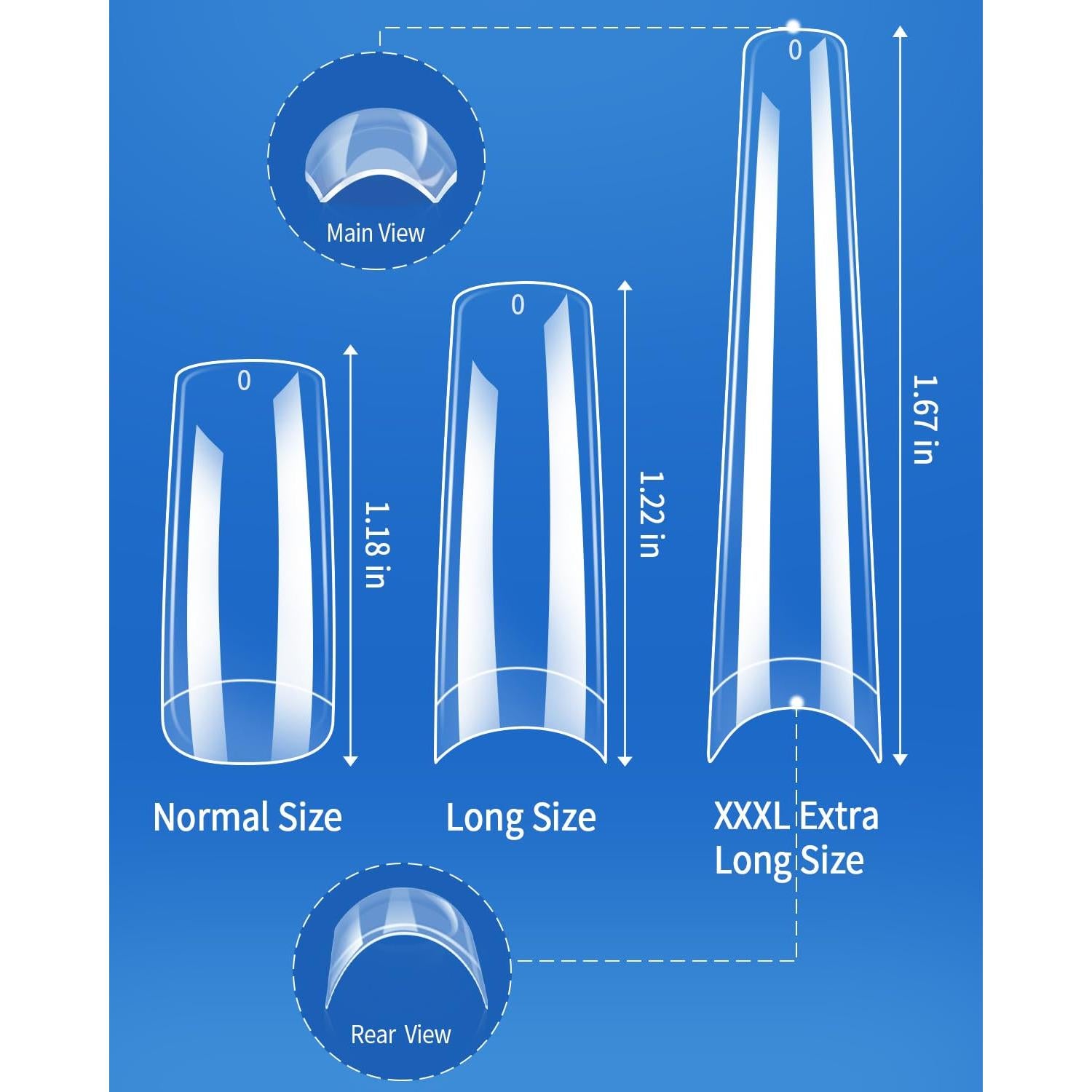 Tips de Uñas Postizas Acrílicas MORGLES 240 Pcs Extra Largas