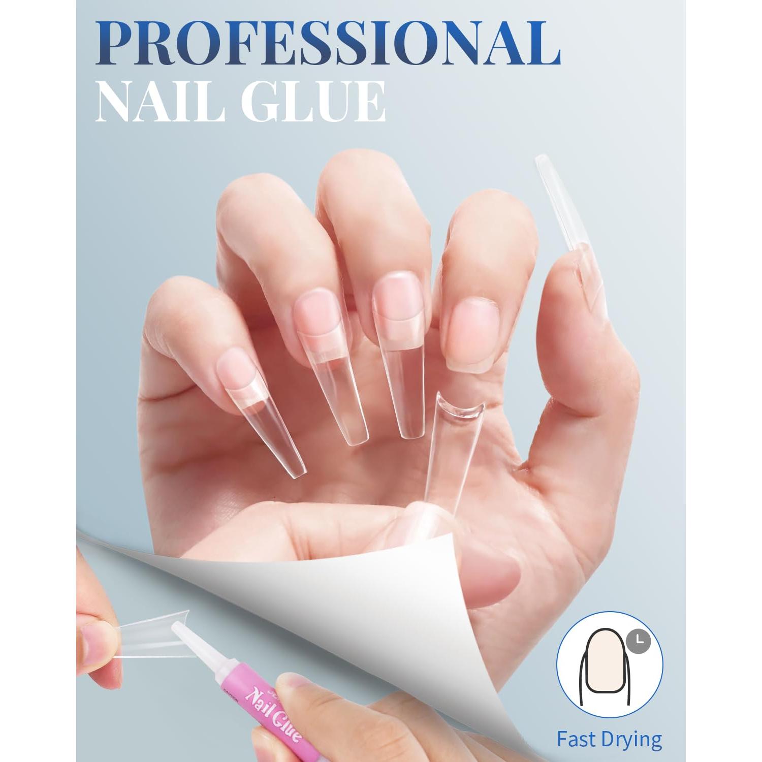 Tips de Uñas Postizas Acrílicas MORGLES 240 Pcs Extra Largas