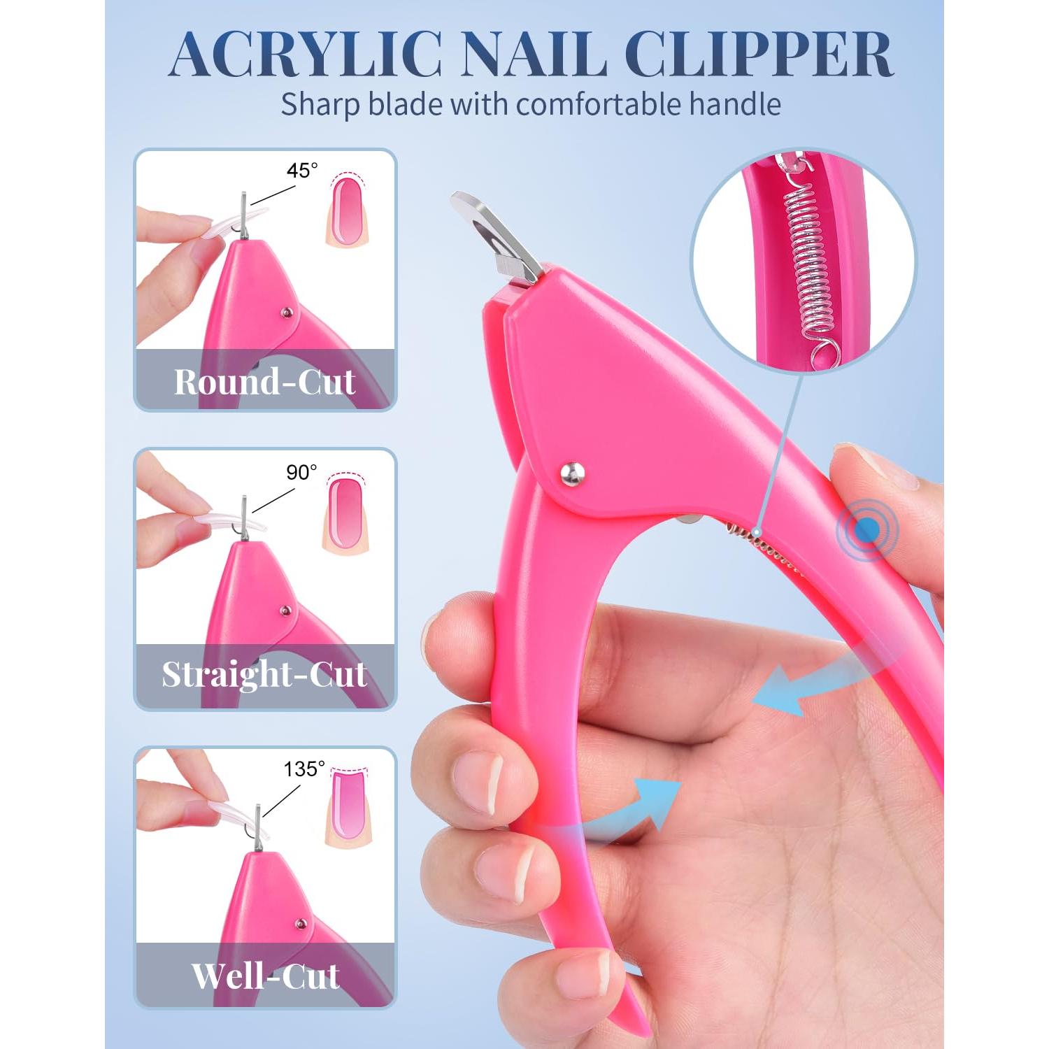 Tips de Uñas Postizas Acrílicas MORGLES 240 Pcs Extra Largas