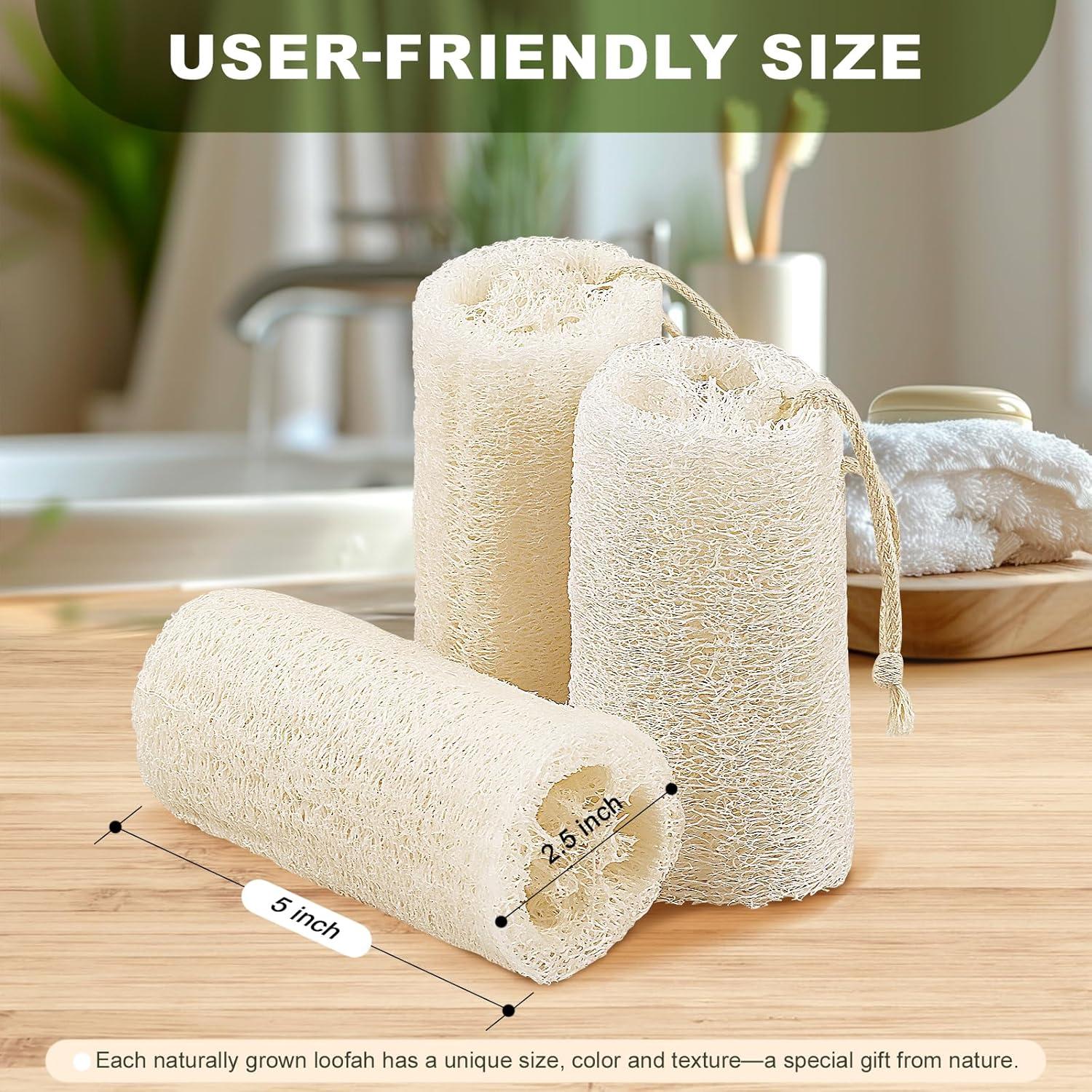 Esponja Exfoliante de Lufa Natural COZZLOMY, Set de 3 Piezas