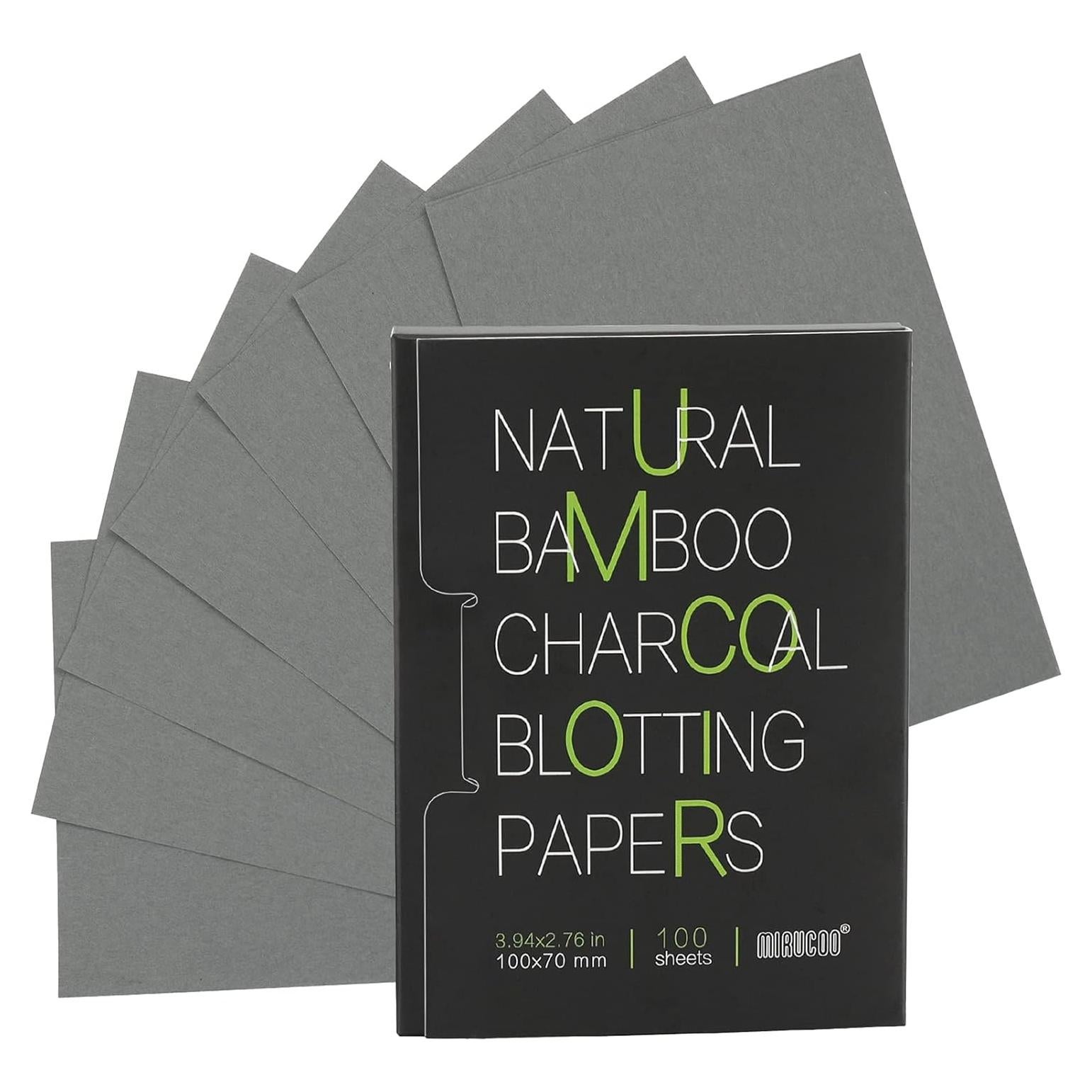 Papeles Absorbentes de Aceite Mirucoo 100 PCS Carbón de Bambú