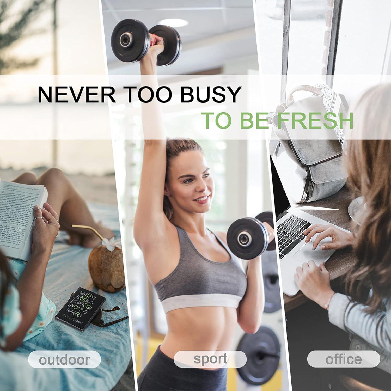 Papeles Absorbentes de Aceite Mirucoo 100 PCS Carbón de Bambú