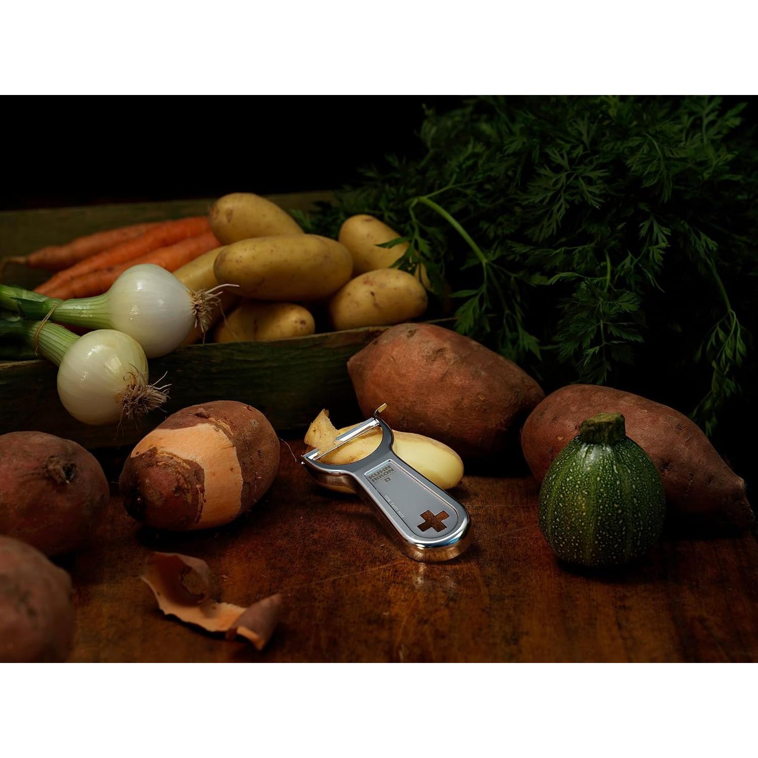 Pelador de Metal Ergonómico Kuhn Rikon Suizo Acero Inoxidable