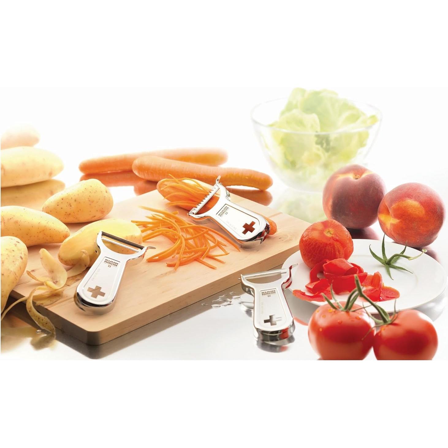 Pelador de Metal Ergonómico Kuhn Rikon Suizo Acero Inoxidable