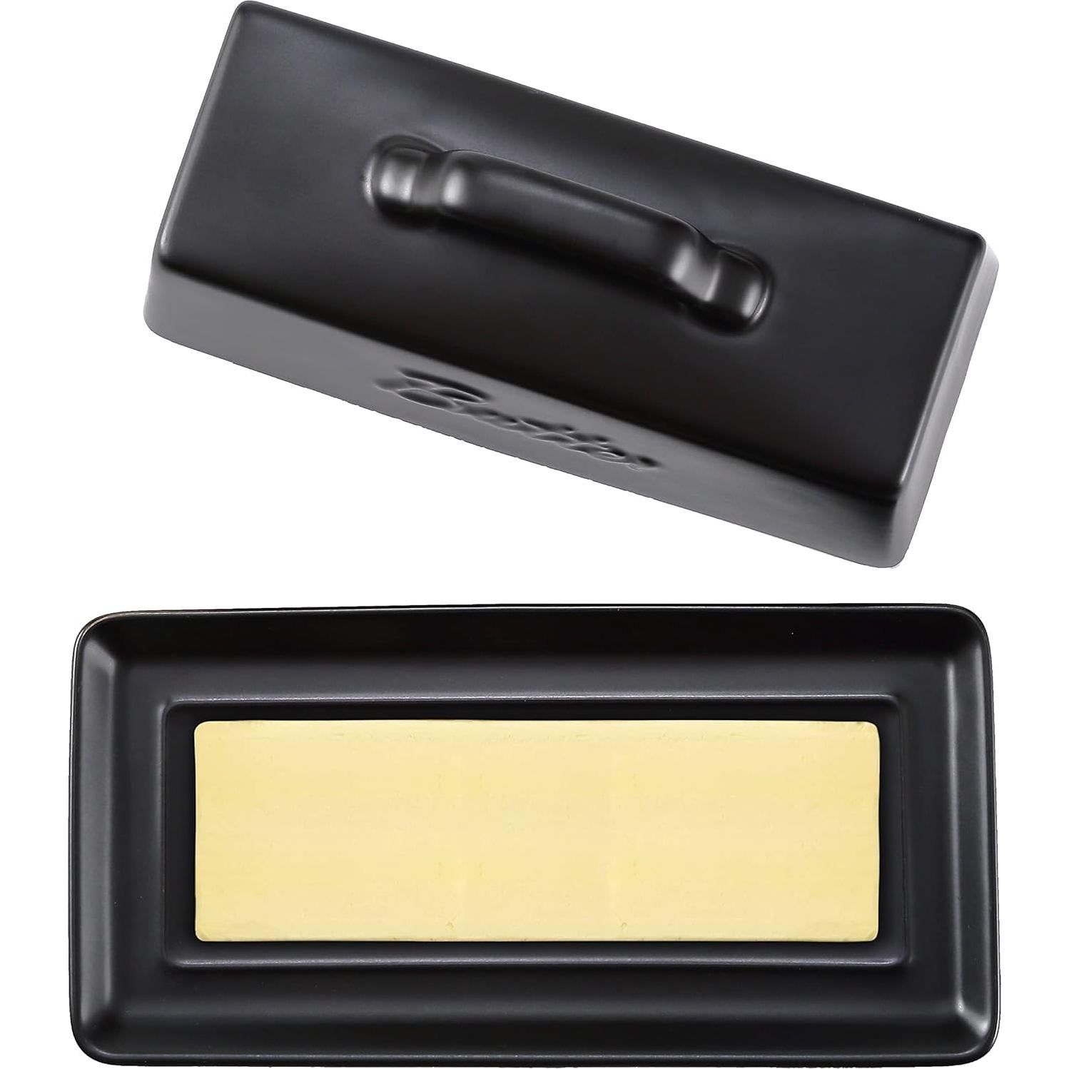 Plato de Mantequilla Cerámica Bruntmor Negro con Tapa 113g