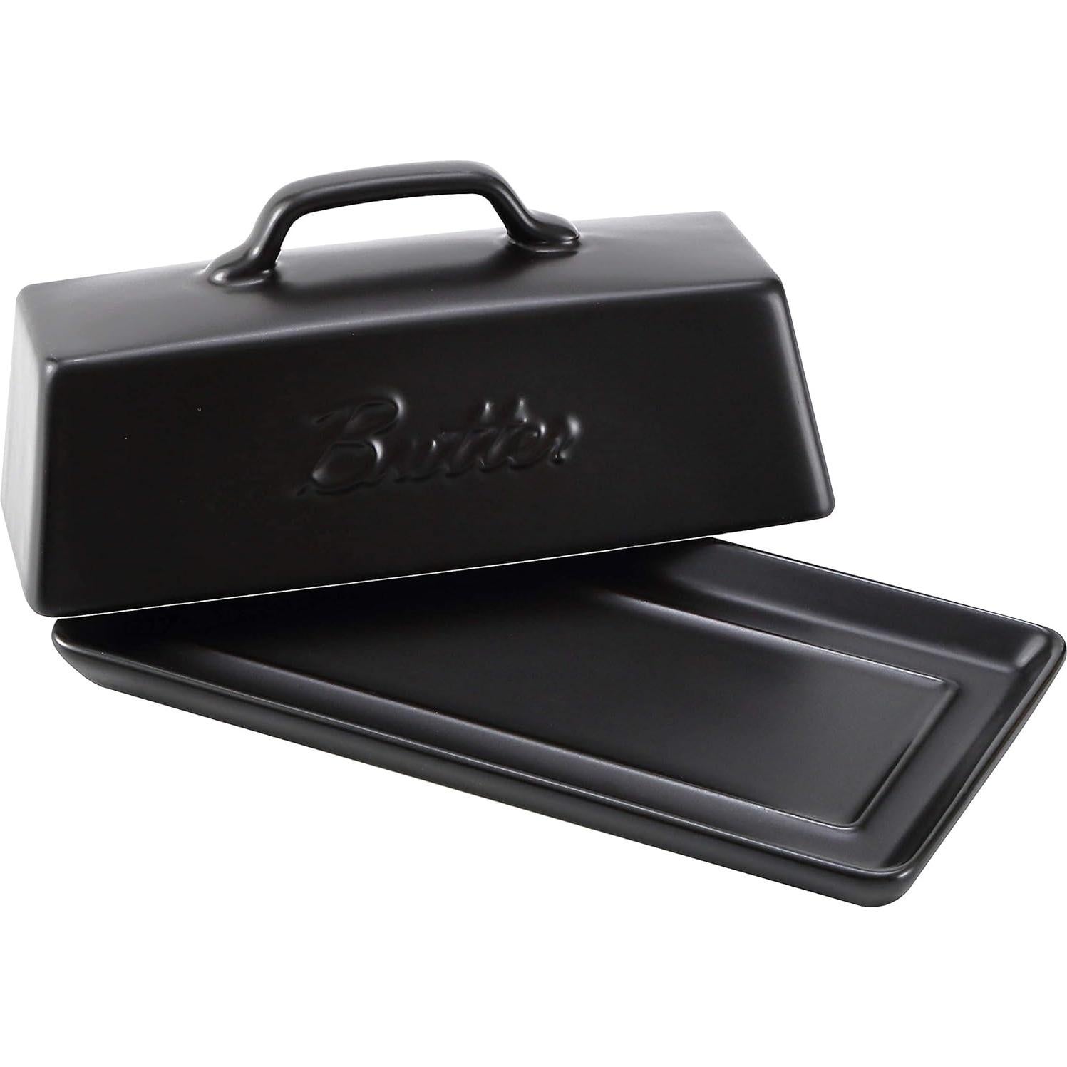 Plato de Mantequilla Cerámica Bruntmor Negro con Tapa 113g