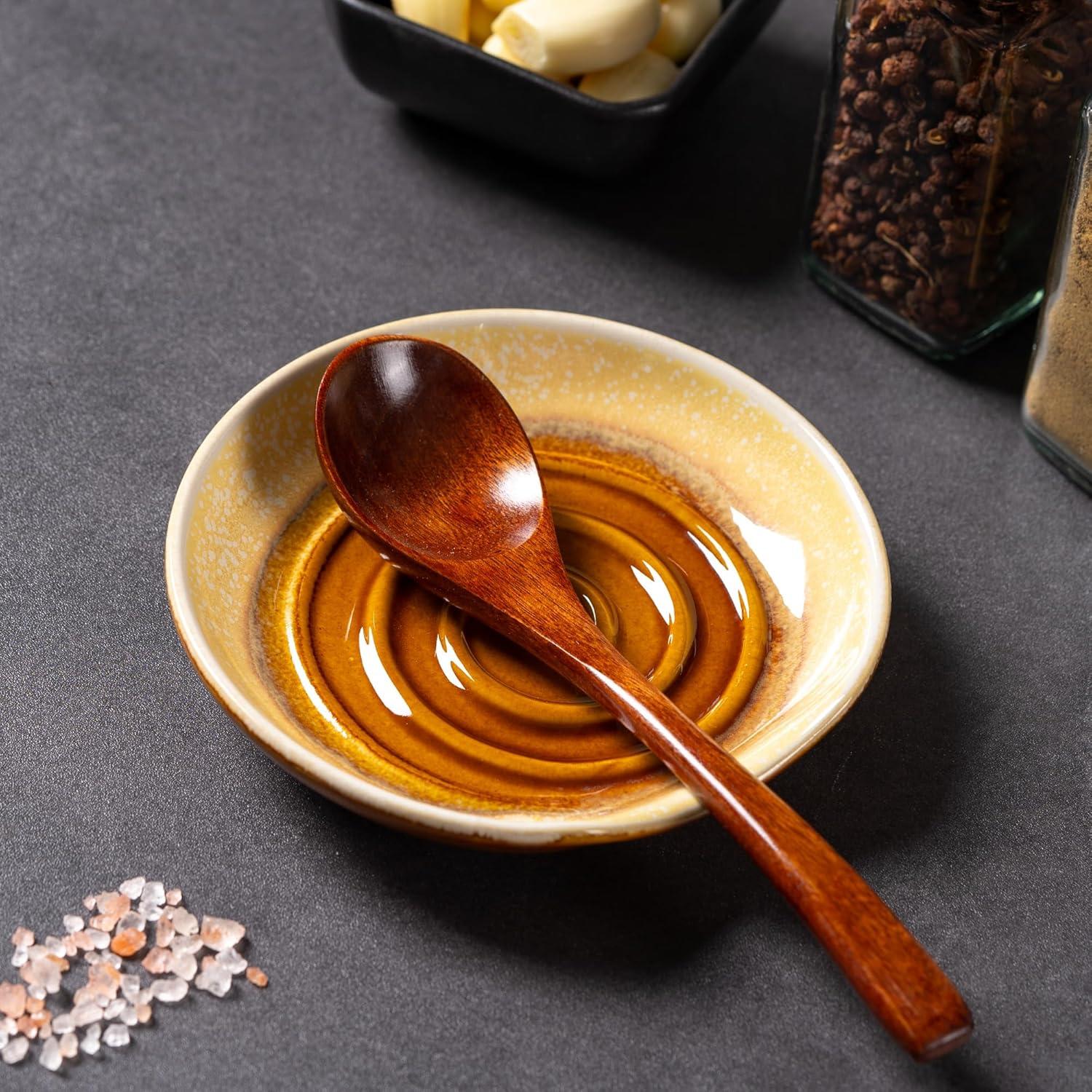 Soporte para Cucharas de Cerámica CAIJMO Degradado Marrón-Amarillo