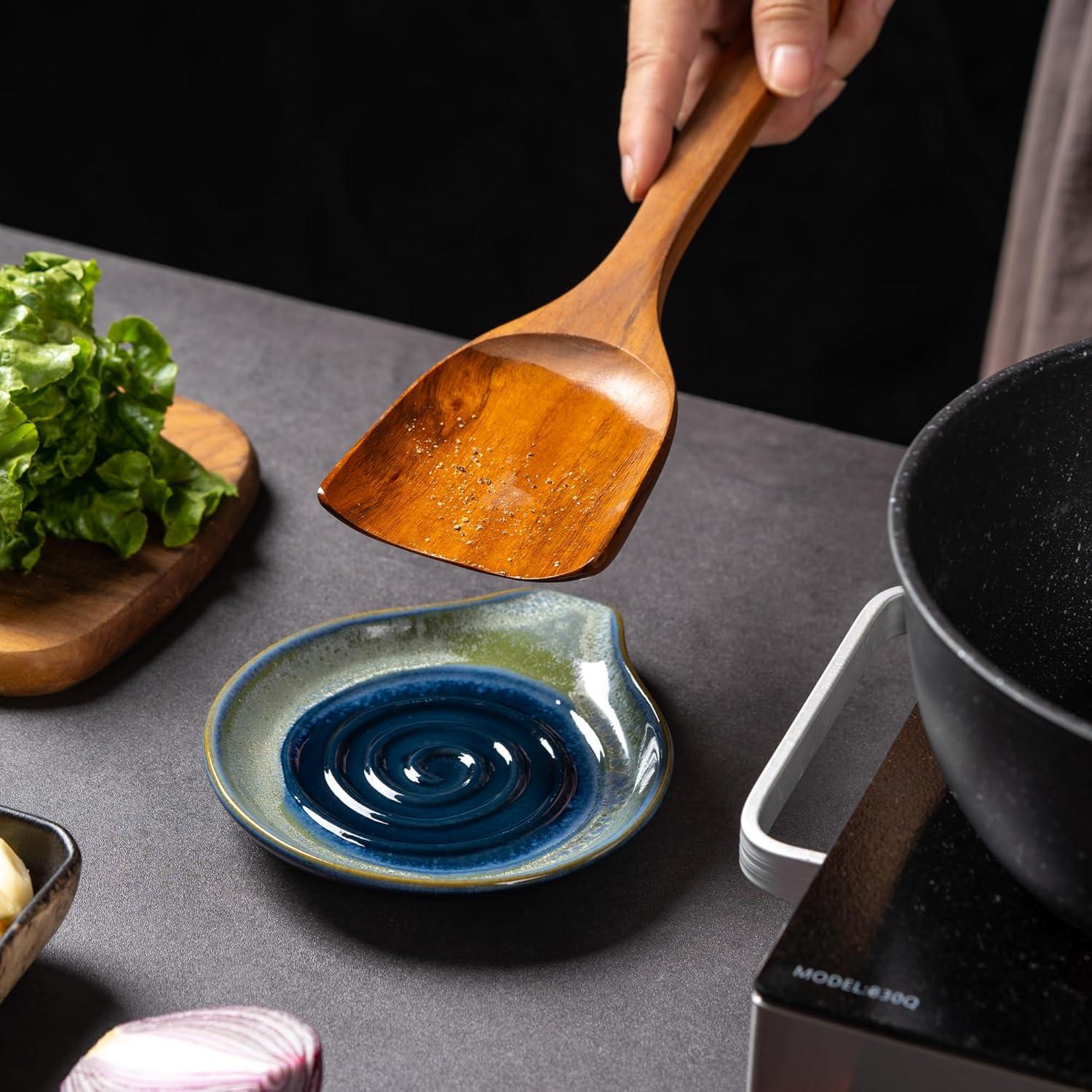 Soporte para Cucharas de Cerámica CAIJMO Degradado Marrón-Amarillo