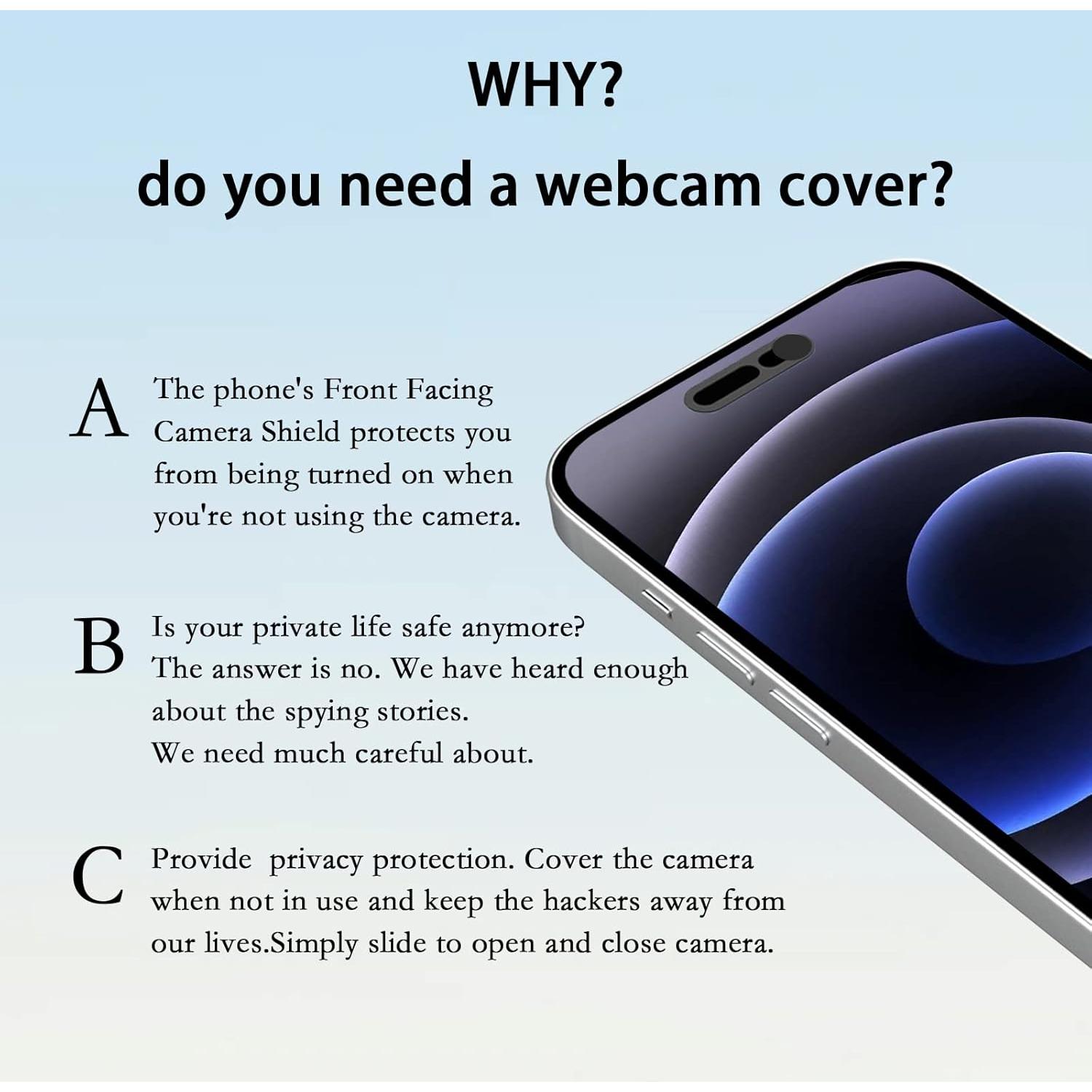 Cubierta de Webcam MakLuen para iPhone 14 Pro/Pro Max - Negro