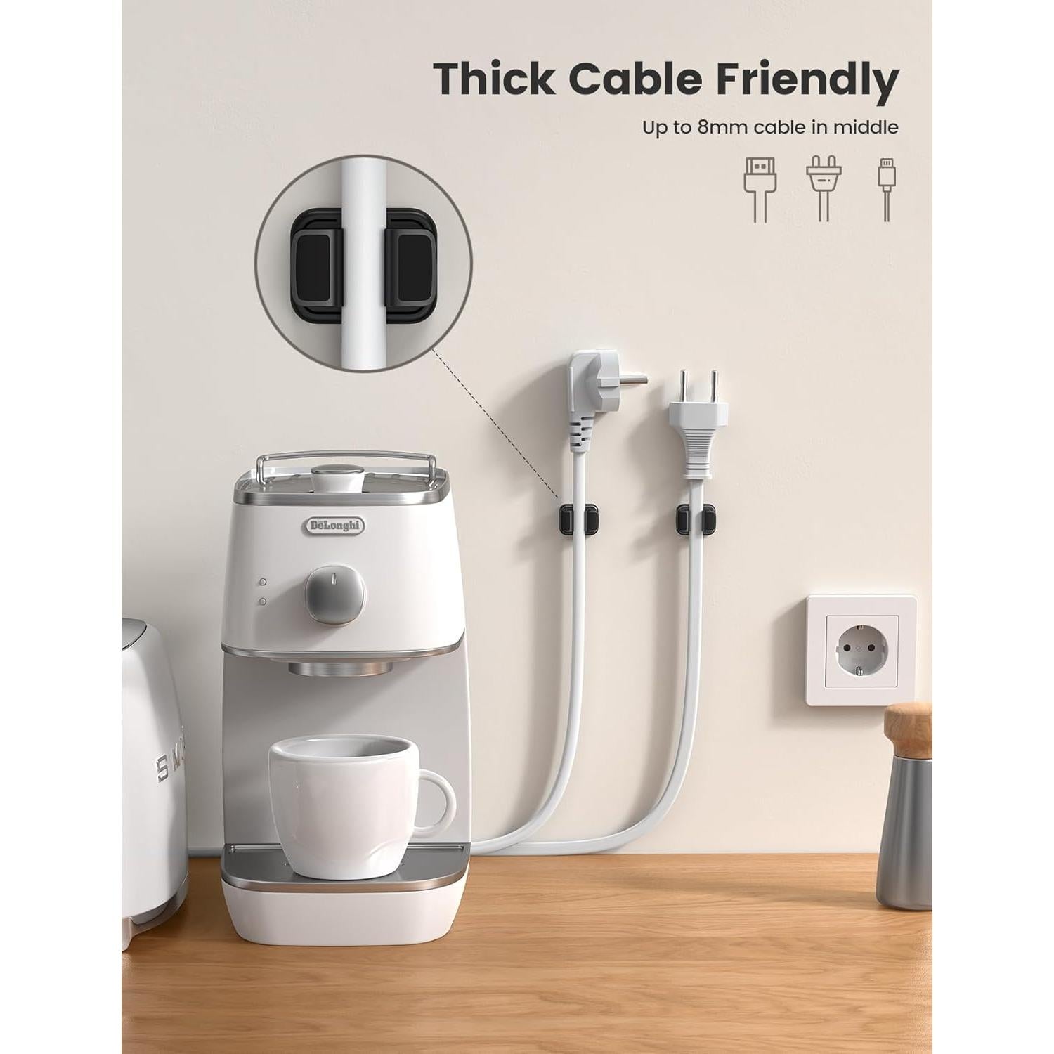 Organizador de Cables Lamicall Clip de Resorte 3 en 1 Negro