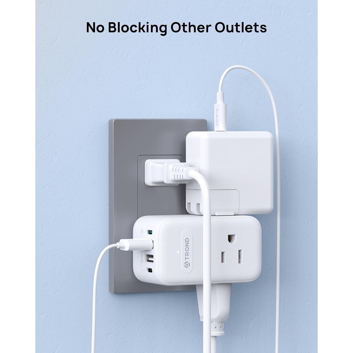 Adaptador de Enchufe TROND 2 a 3 Clavijas con USB-C 20W