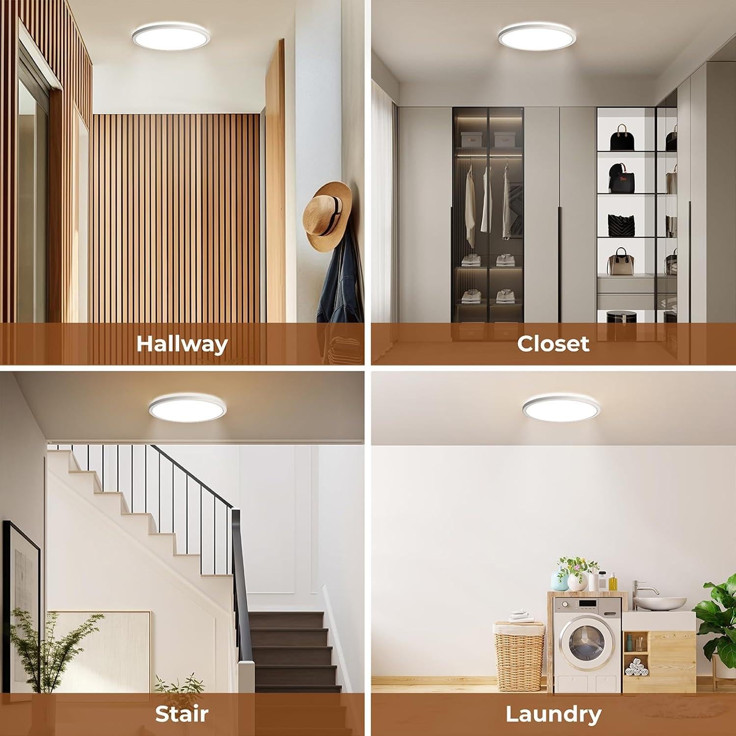 Luz de Techo LED Matane 2Pack con Sensor y Control Remoto 30.48cm