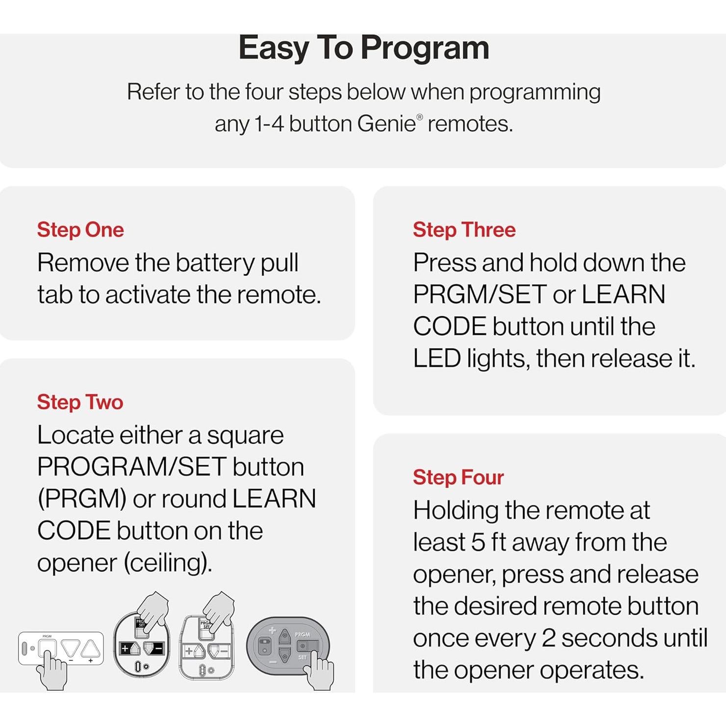Control Remoto Genie G1T para Puerta de Garaje Intellicode