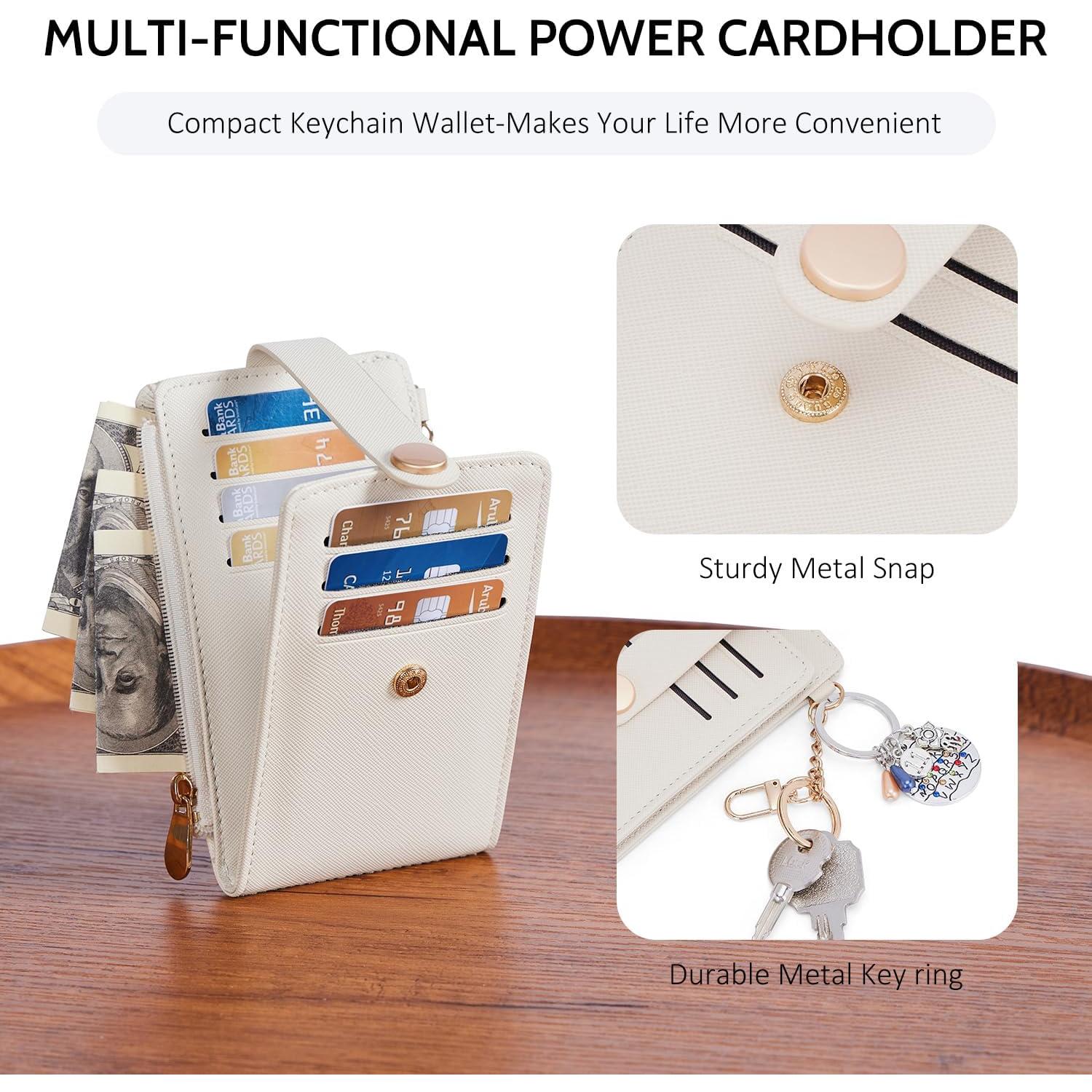 Cartera Slim POIUGOYA para Mujeres con Bloqueo RFID y Llavero