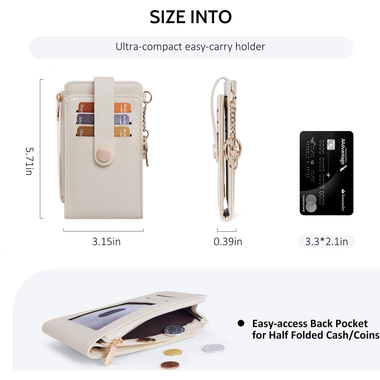 Cartera Slim POIUGOYA para Mujeres con Bloqueo RFID y Llavero