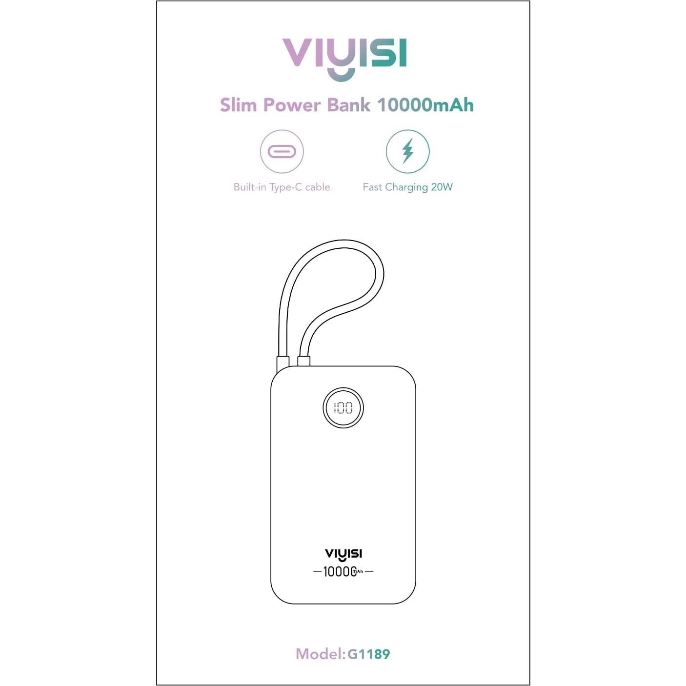 Cargador Portátil VIYISI 10000mAh Carga Rápida 22.5W USB-C