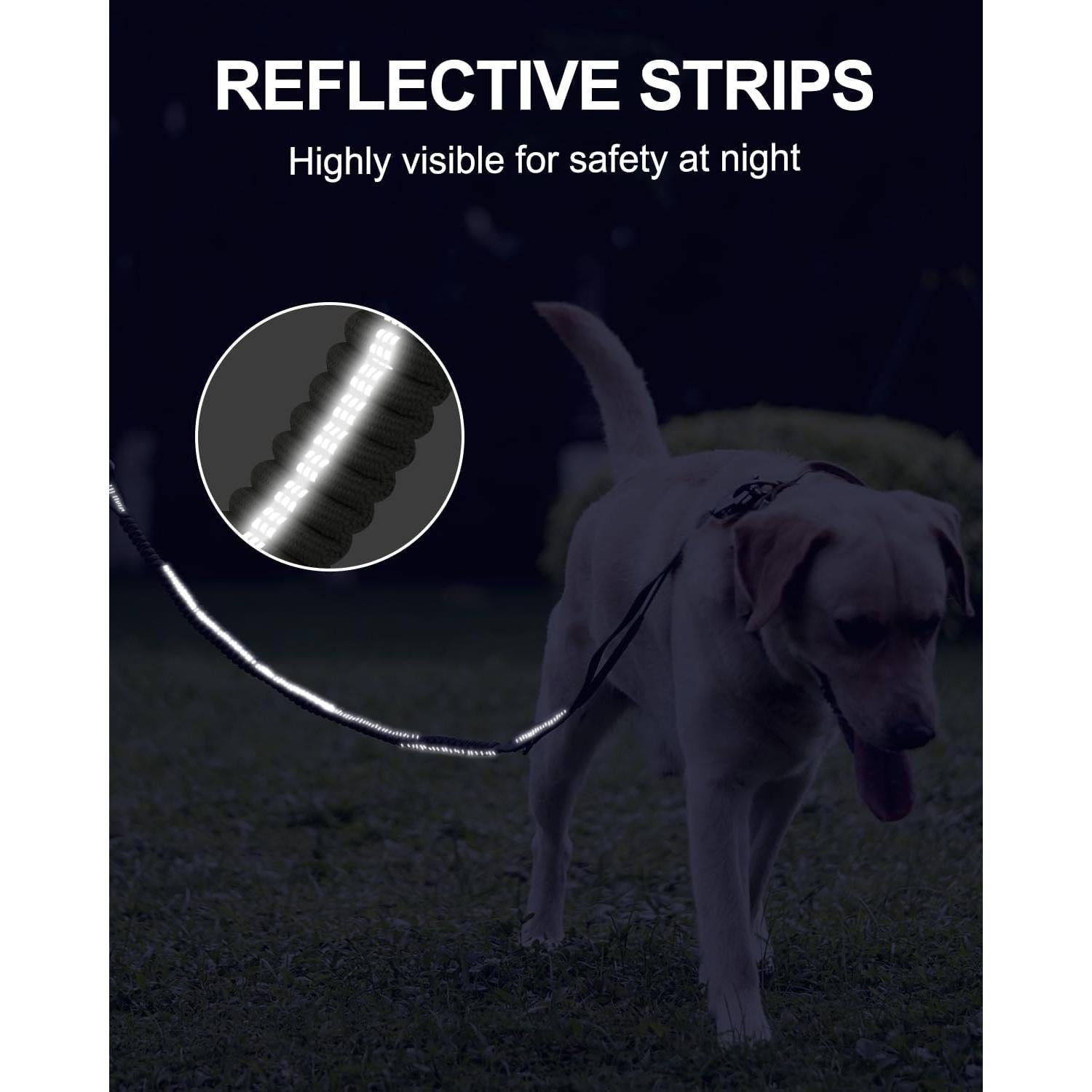 Correa Táctica para Perros Joytale 1.22-1.83m Bungee Verde Militar