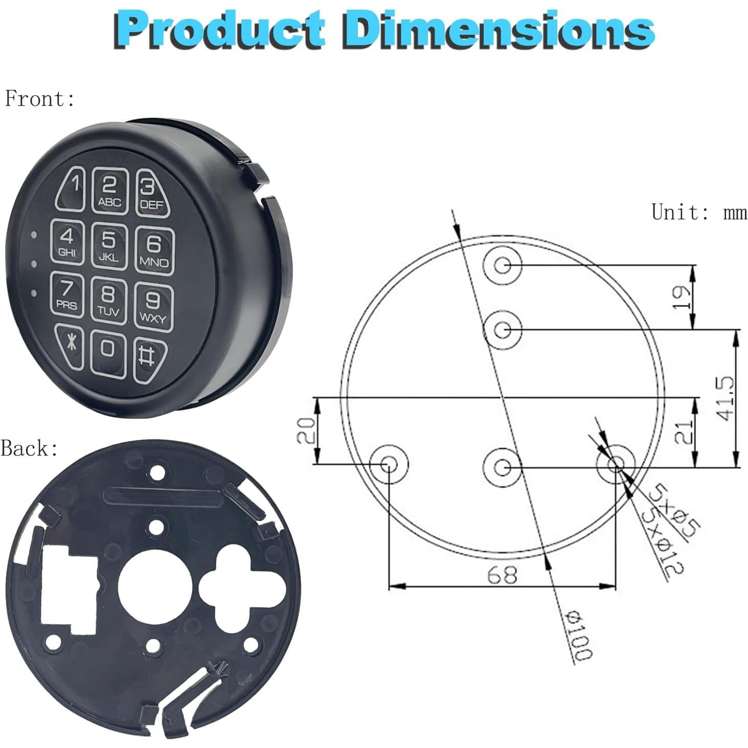Teclado Electrónico La Macaza LM-B019SL para Caja Fuerte