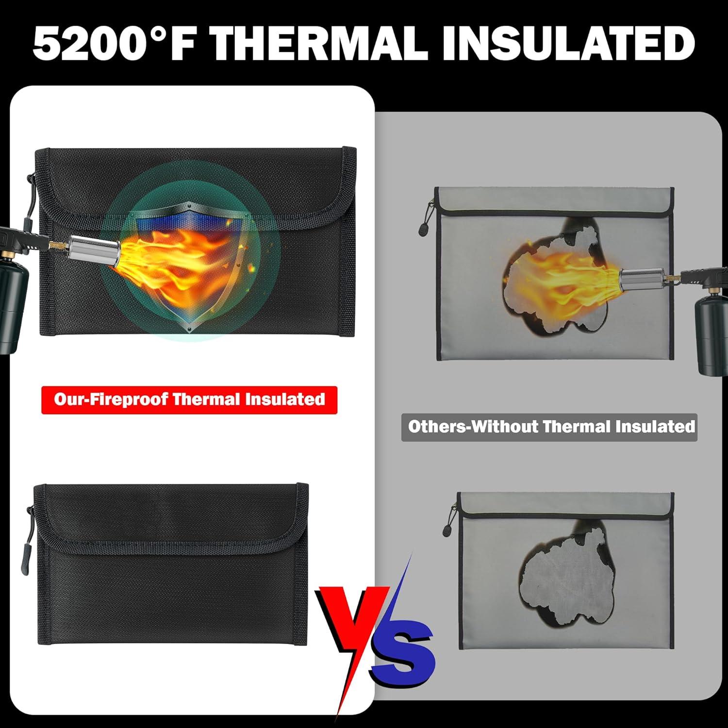 Bolsa de Documentos GQIRIL a Prueba de Fuego y Agua 20.1x12.7cm