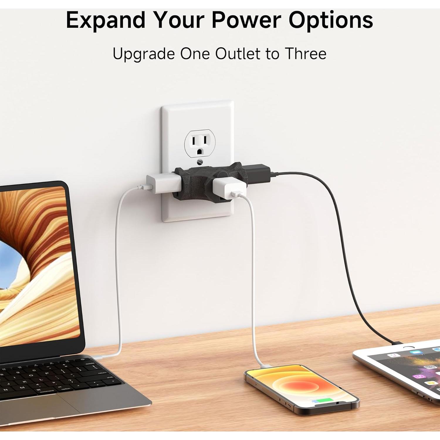 Adaptador de Enchufe de 3 Vías Cable Matters Negro 15A 1875W