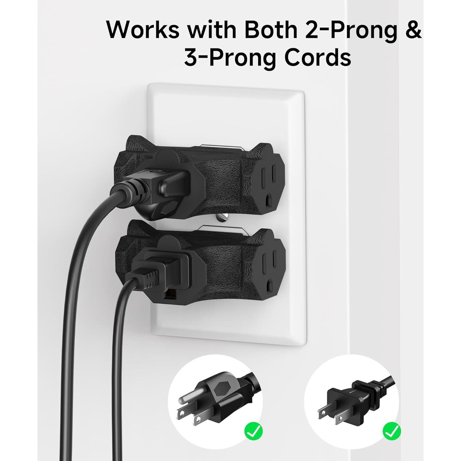 Adaptador de Enchufe de 3 Vías Cable Matters Negro 15A 1875W