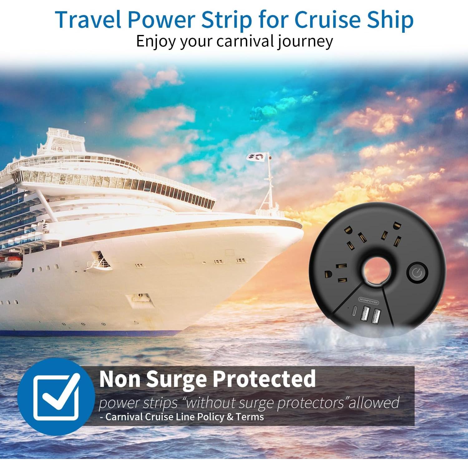 Regleta de Viaje NTONPOWER Compacta 3 USB 1m Negra